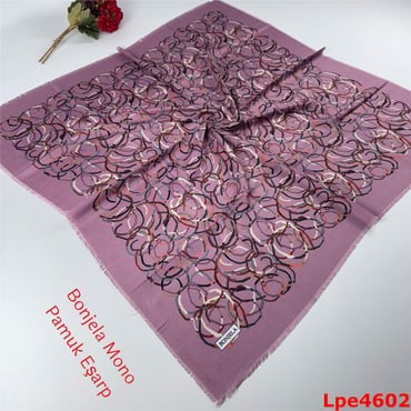 N-074 Bonjela Mono Pamuk Eşarp