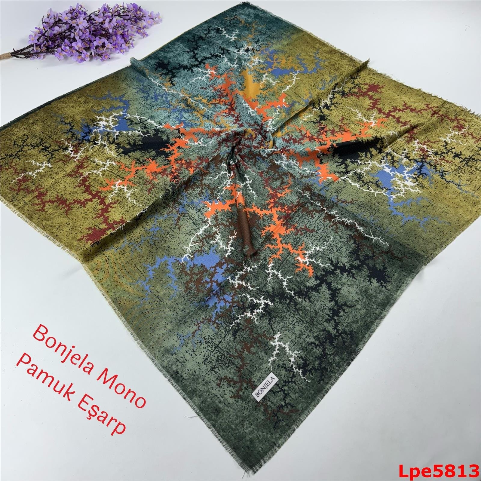 O-076 Bonjela Mono Pamuk Eşarp