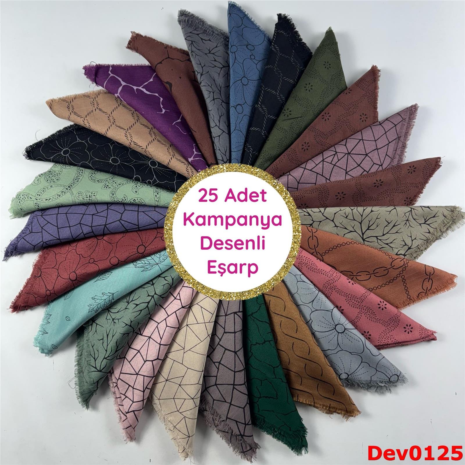 25 ADET KAMPANYA DESENLİ EŞARP