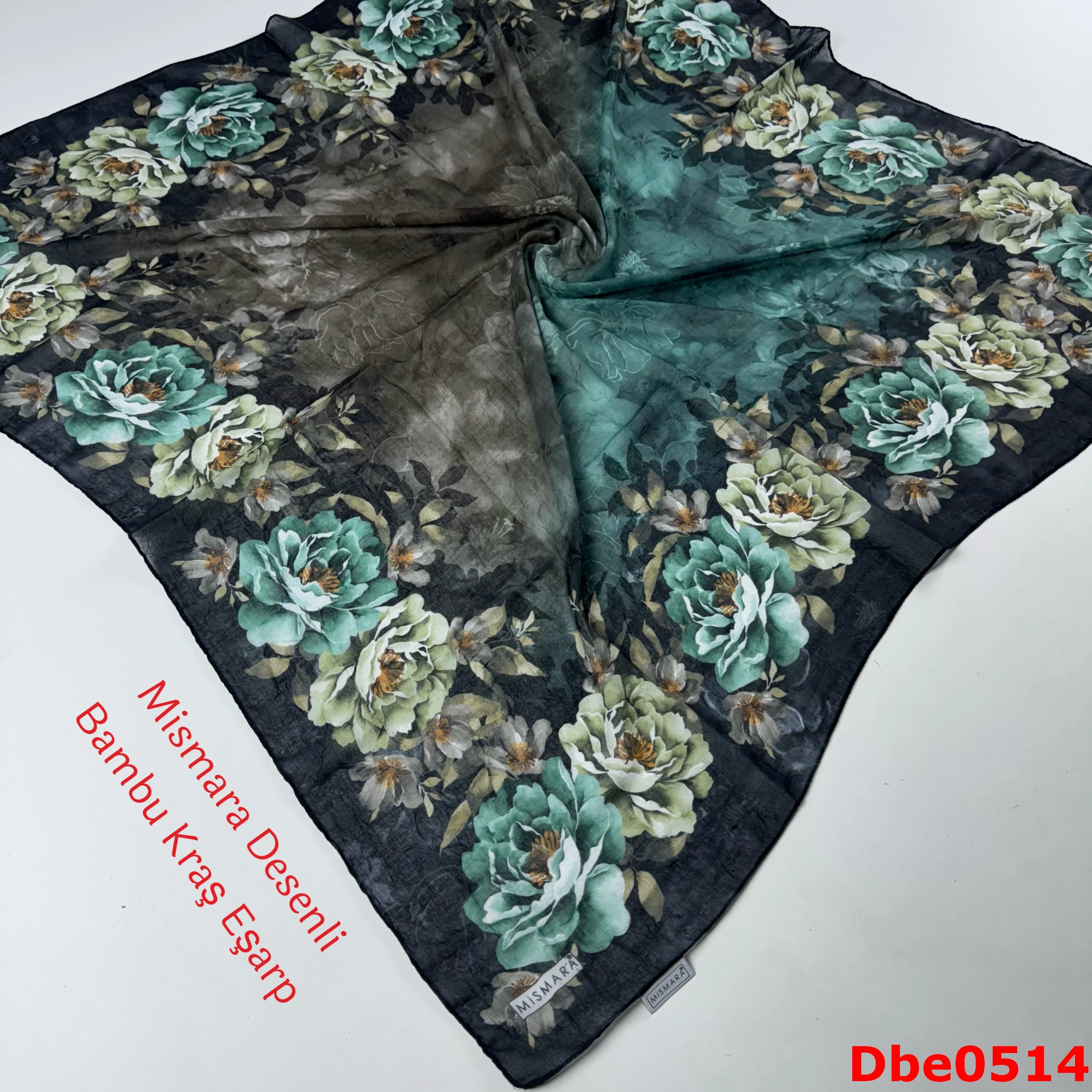 P-037 Mismara Desenli Bambu Kraş Eşarp