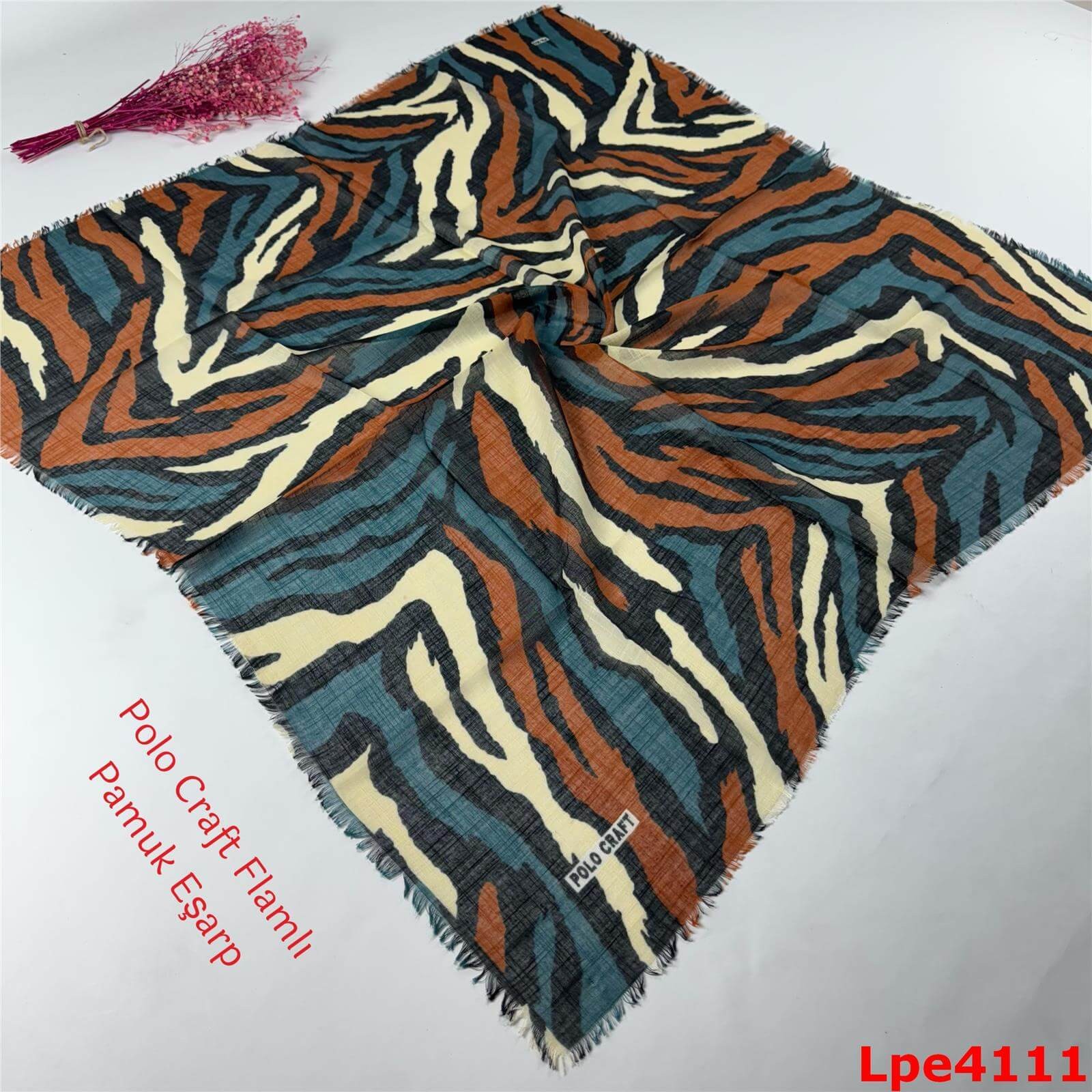 O-064 Polo Craft Flamlı Pamuk Eşarp