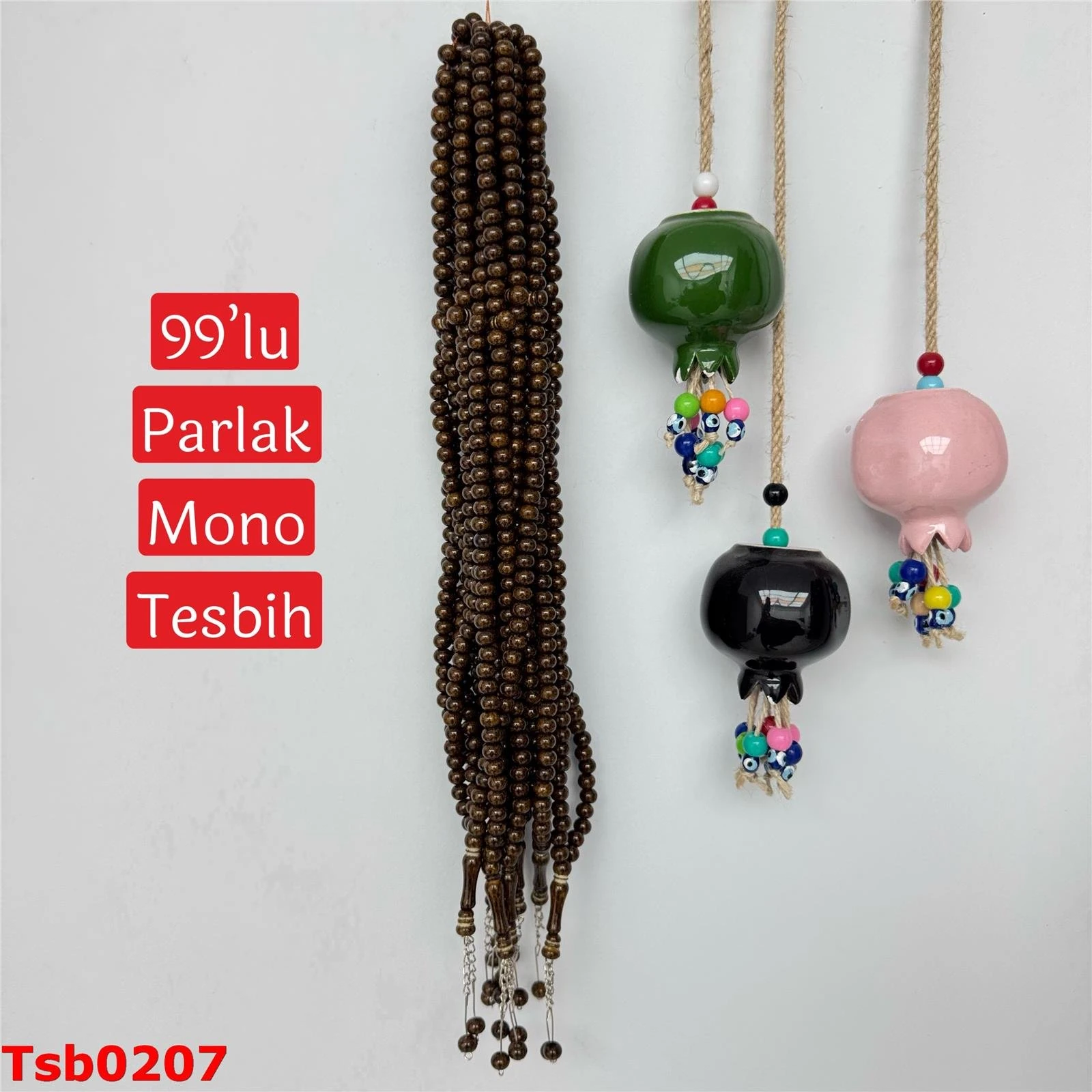 ZZ-352 Parlak Mono 99'lu Tesbih(10mm)