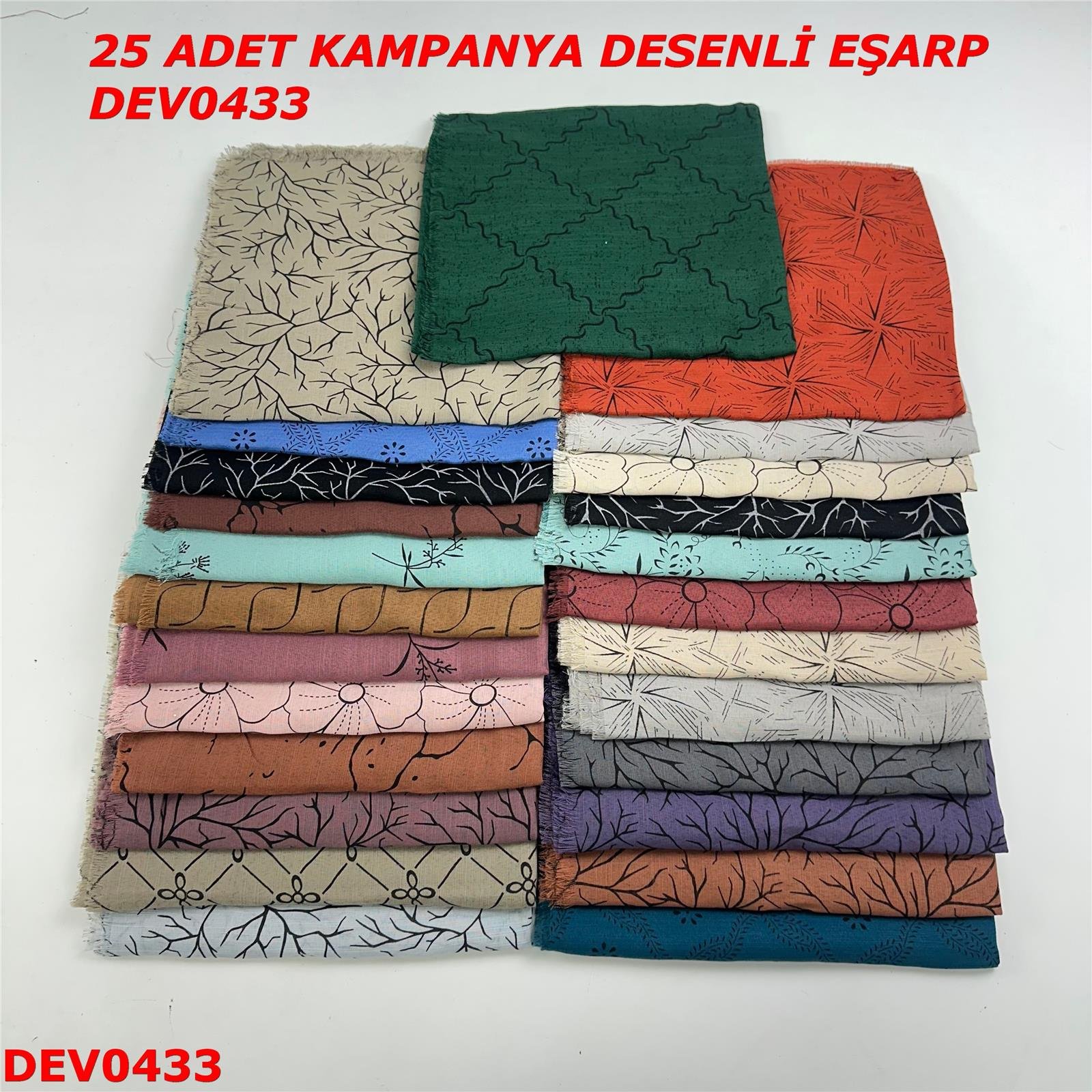 25 ADET  KAMPANYA DESENLİ EŞARP