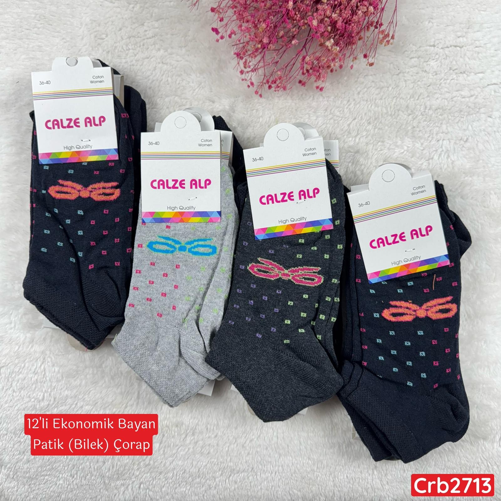 ZO-048 Ekonomik Bayan Patik(Bilek) Çorap 12 ADET