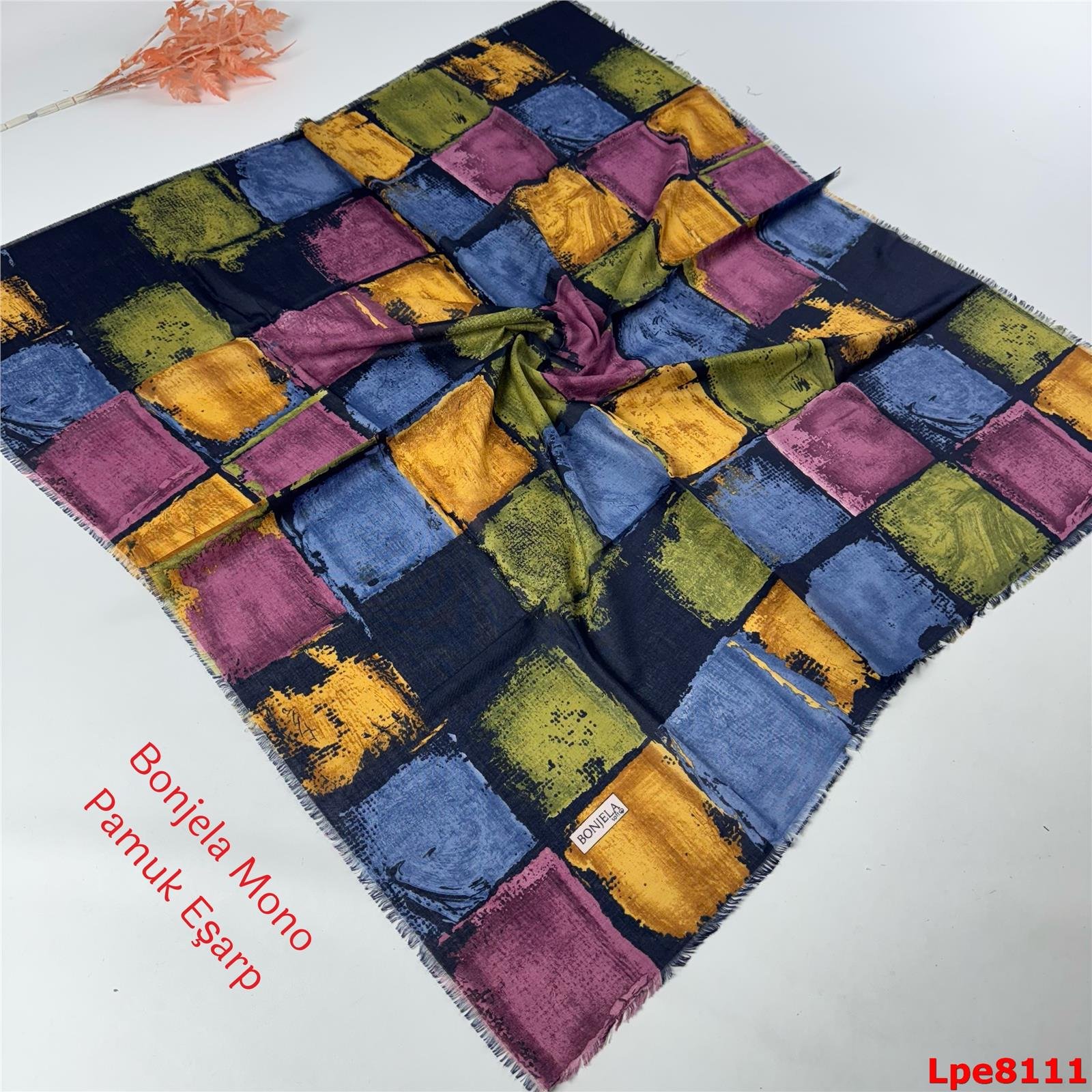 N-044 Bonjela Mono Pamuk Eşarp