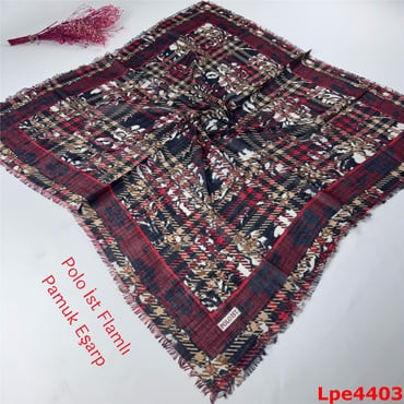 N-095 Polo İst Flamlı Pamuk Eşarp