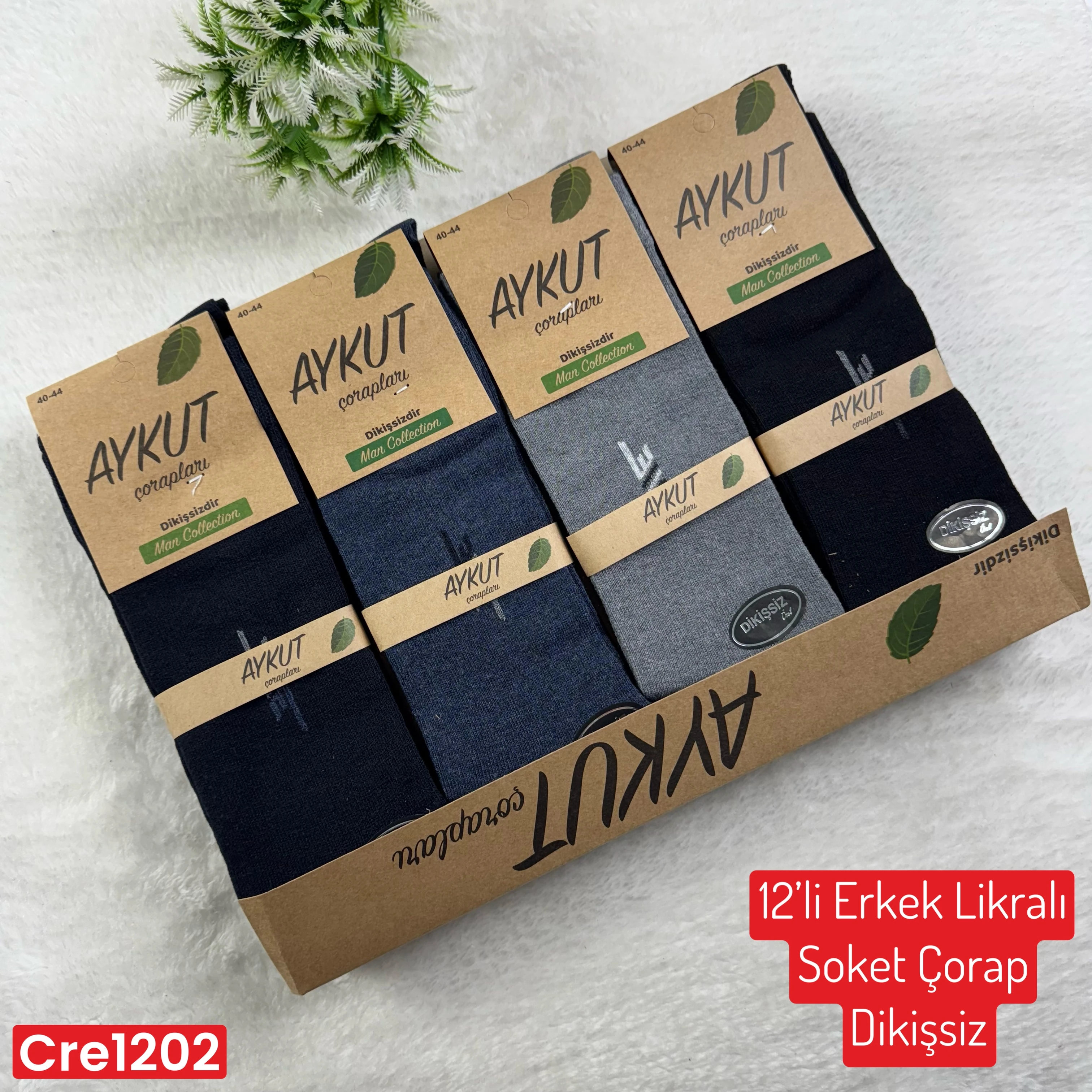 ZV-390 12 Adet Erkek Likralı Soket Çorap (Dikişsiz)