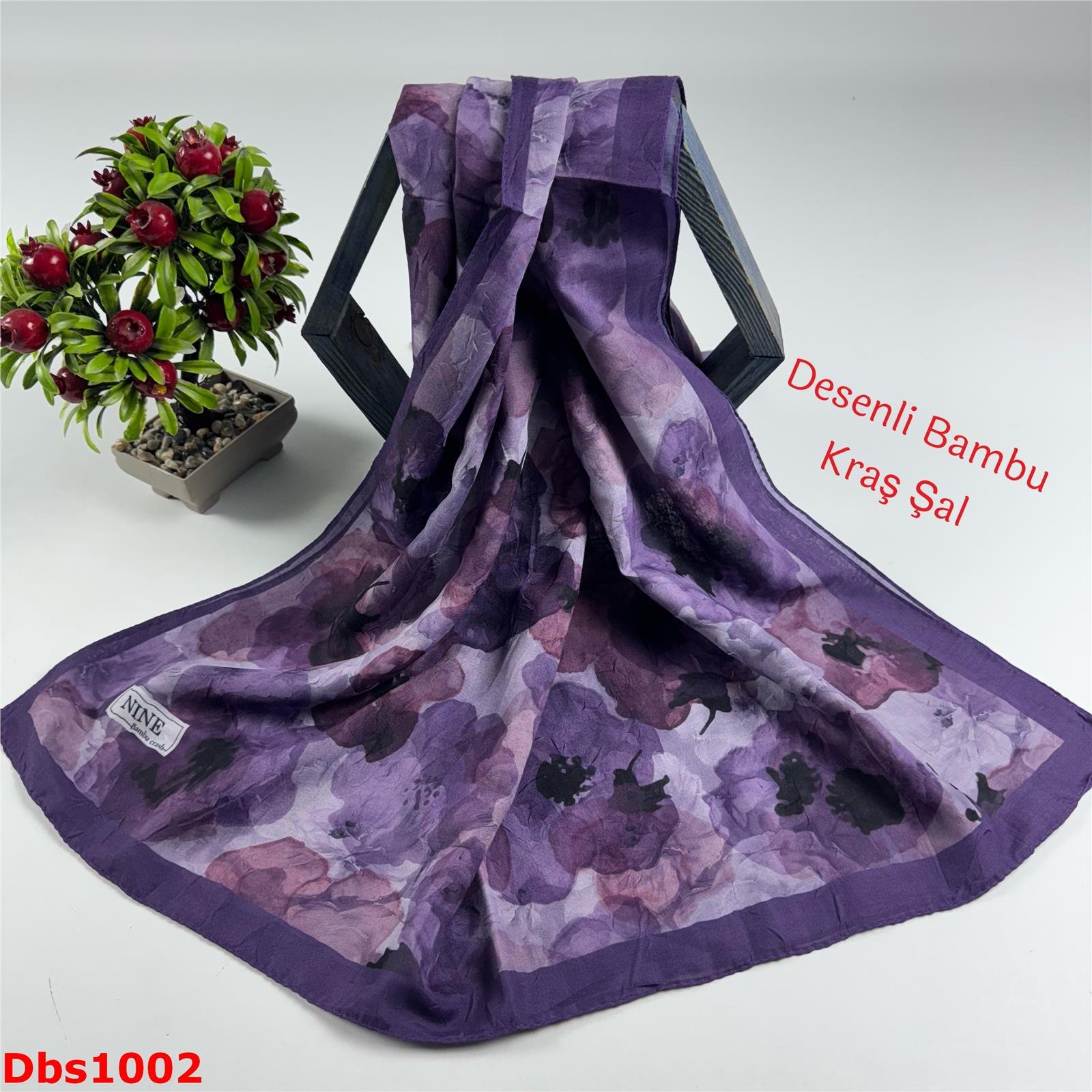 ZA-067 Nine Desenli Bambu Kraş Şal