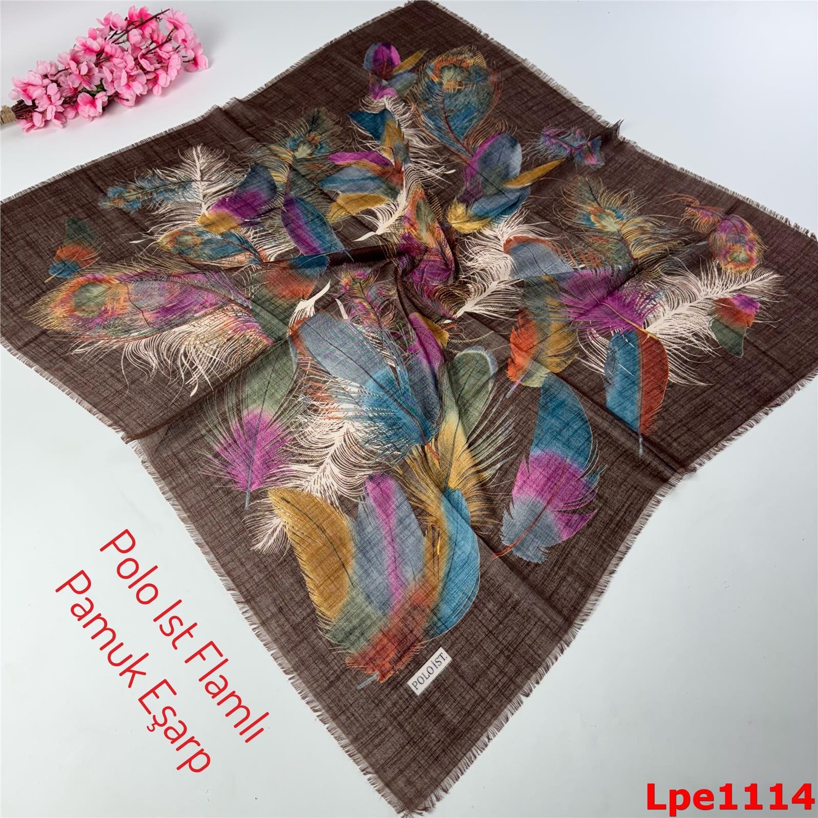 N-168 Polo İst Flamlı Pamuk Eşarp