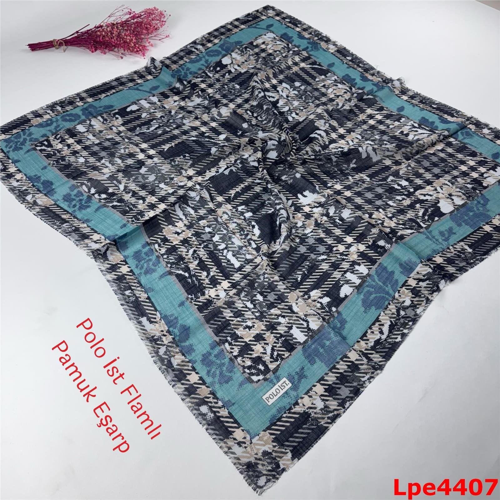 N-102 Polo İst Flamlı Pamuk Eşarp