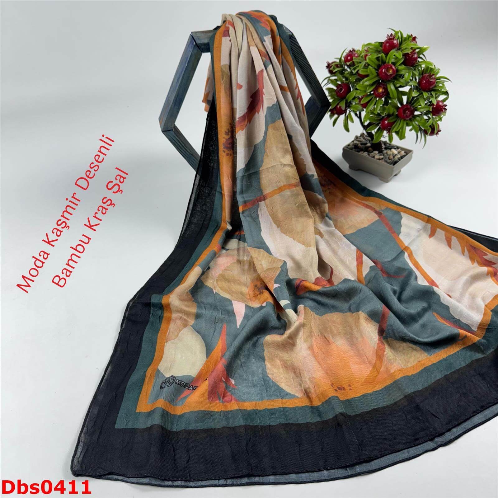 K-194  Moda Kaşmir Desenli Bambu Kraş Şal
