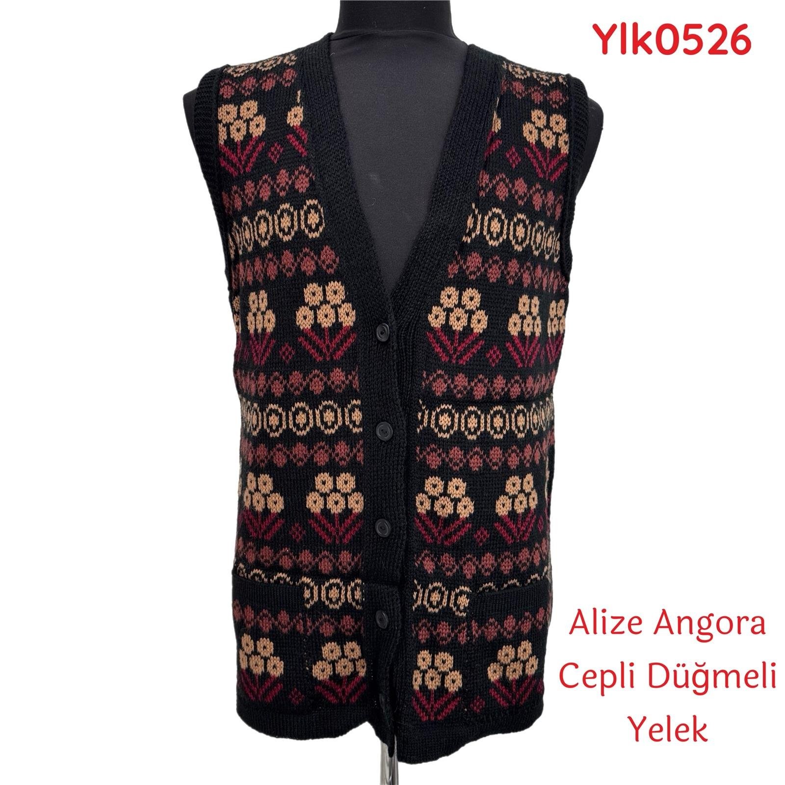 U-407 Alize Angora Cepli Düğmeli Yelek