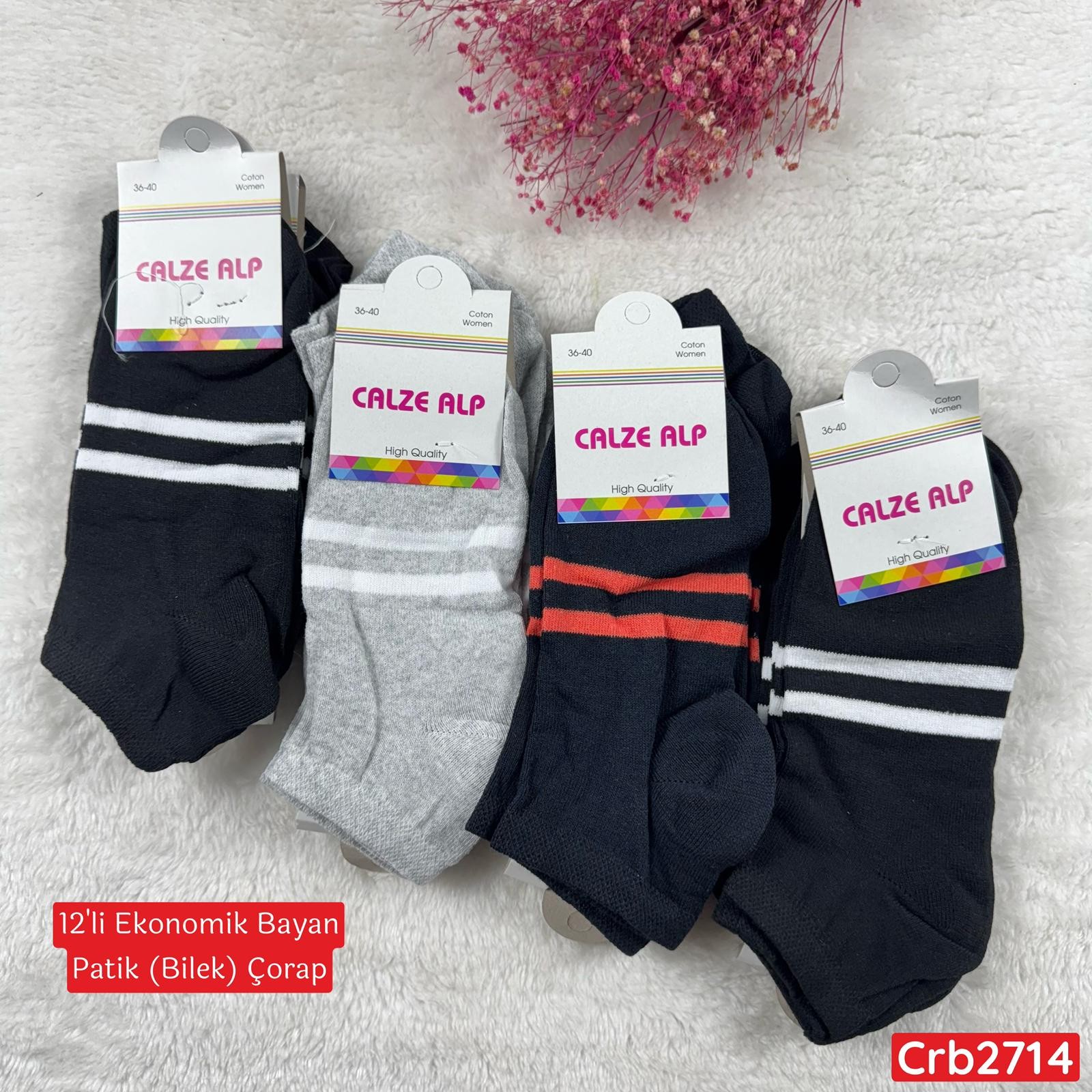 ZO-050 Ekonomik Bayan Patik(Bilek) Çorap 12 ADET
