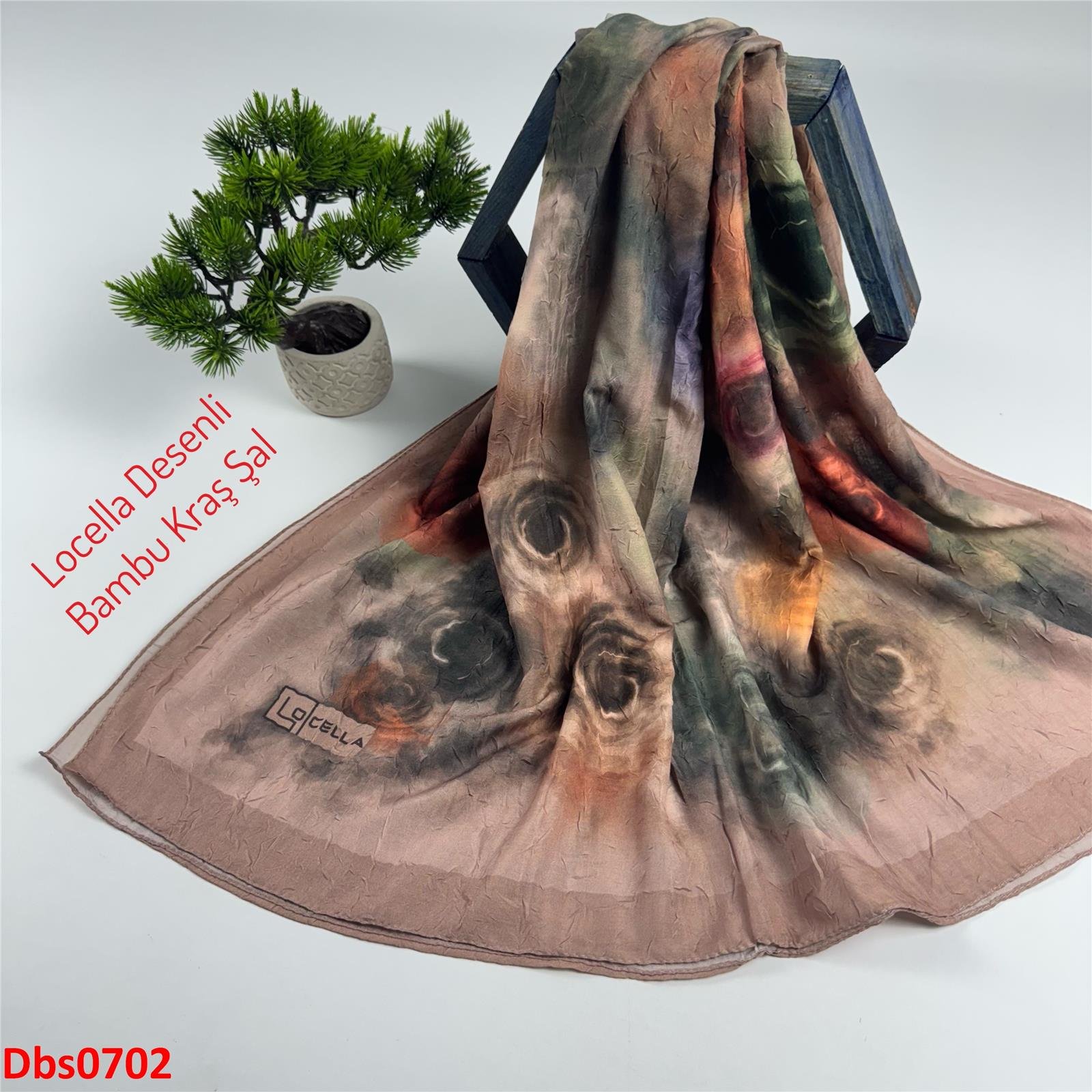 ZE-019 Locella Desenli Bambu Kraş Şal