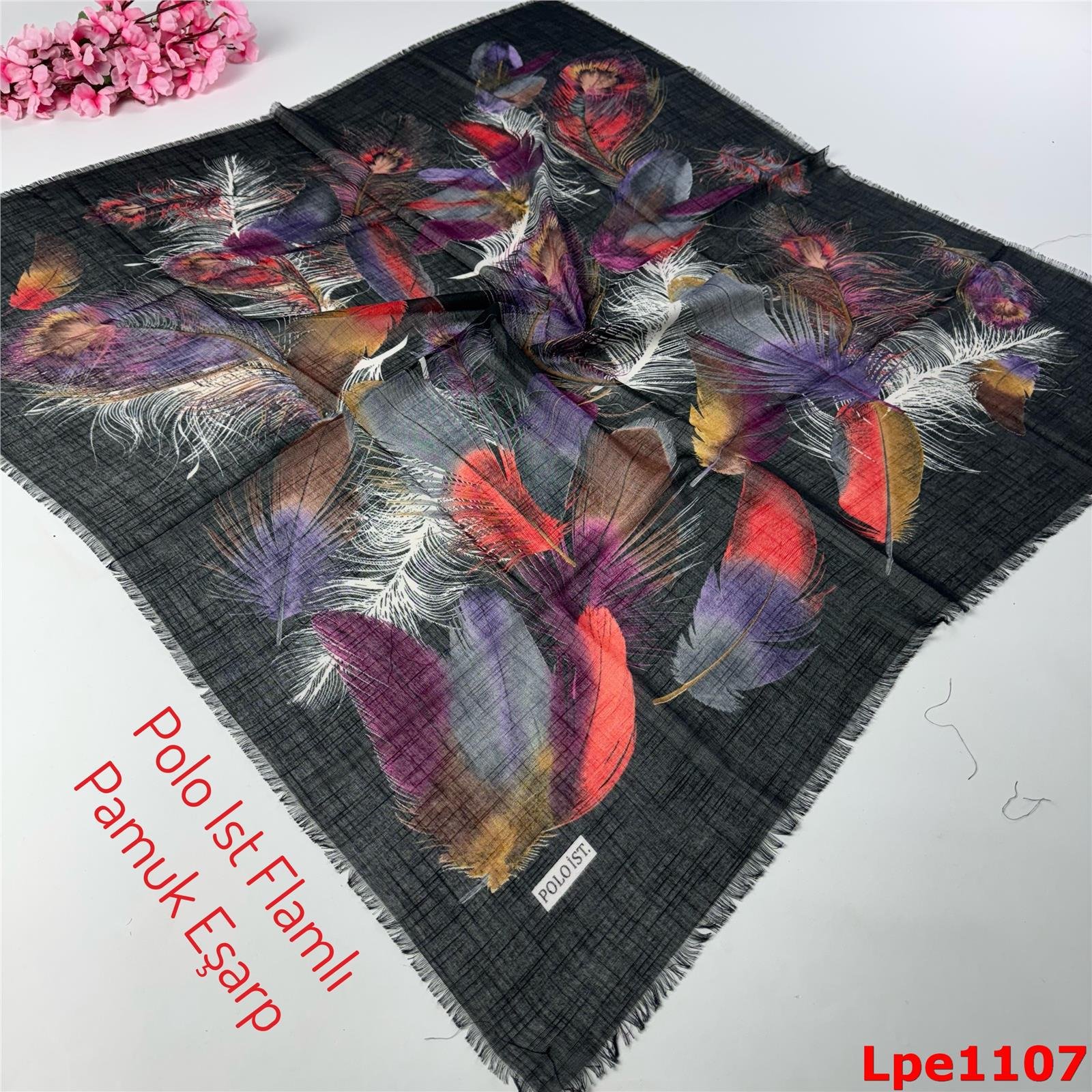 N-150 Polo İst Flamlı Pamuk Eşarp