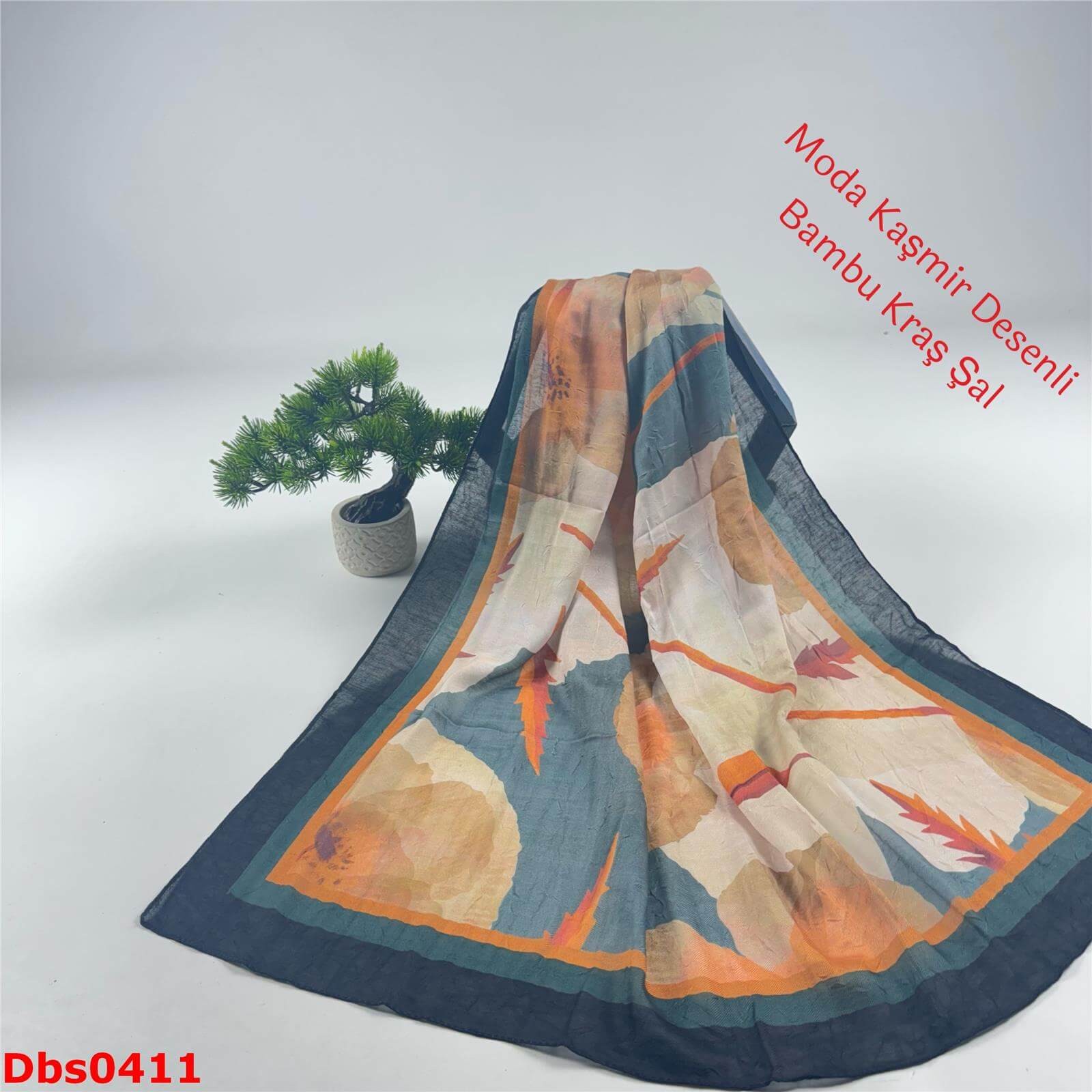 K-194  Moda Kaşmir Desenli Bambu Kraş Şal