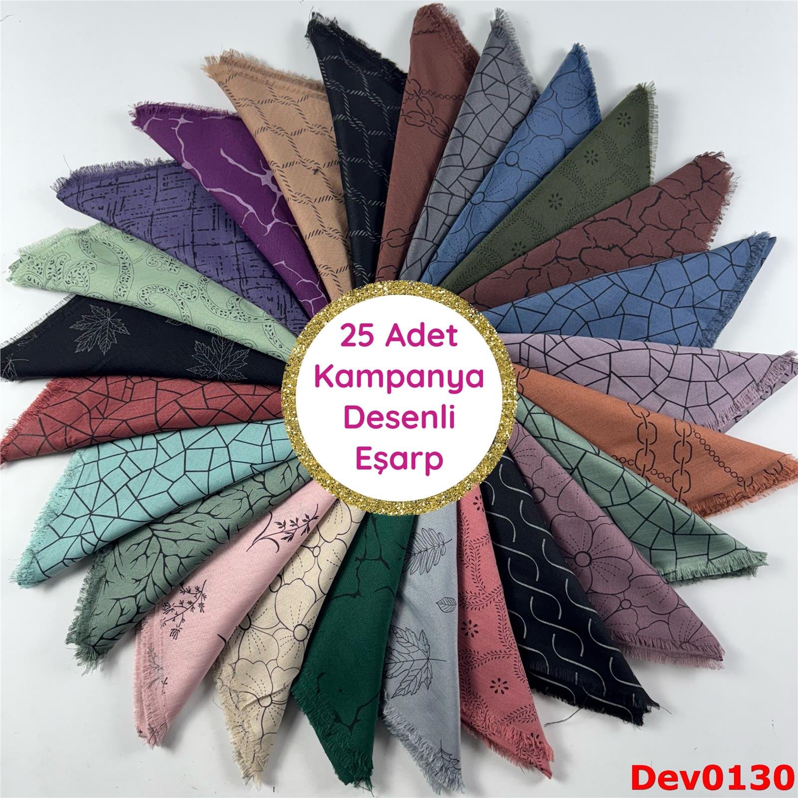 25 ADET KAMPANYA DESENLİ EŞARP