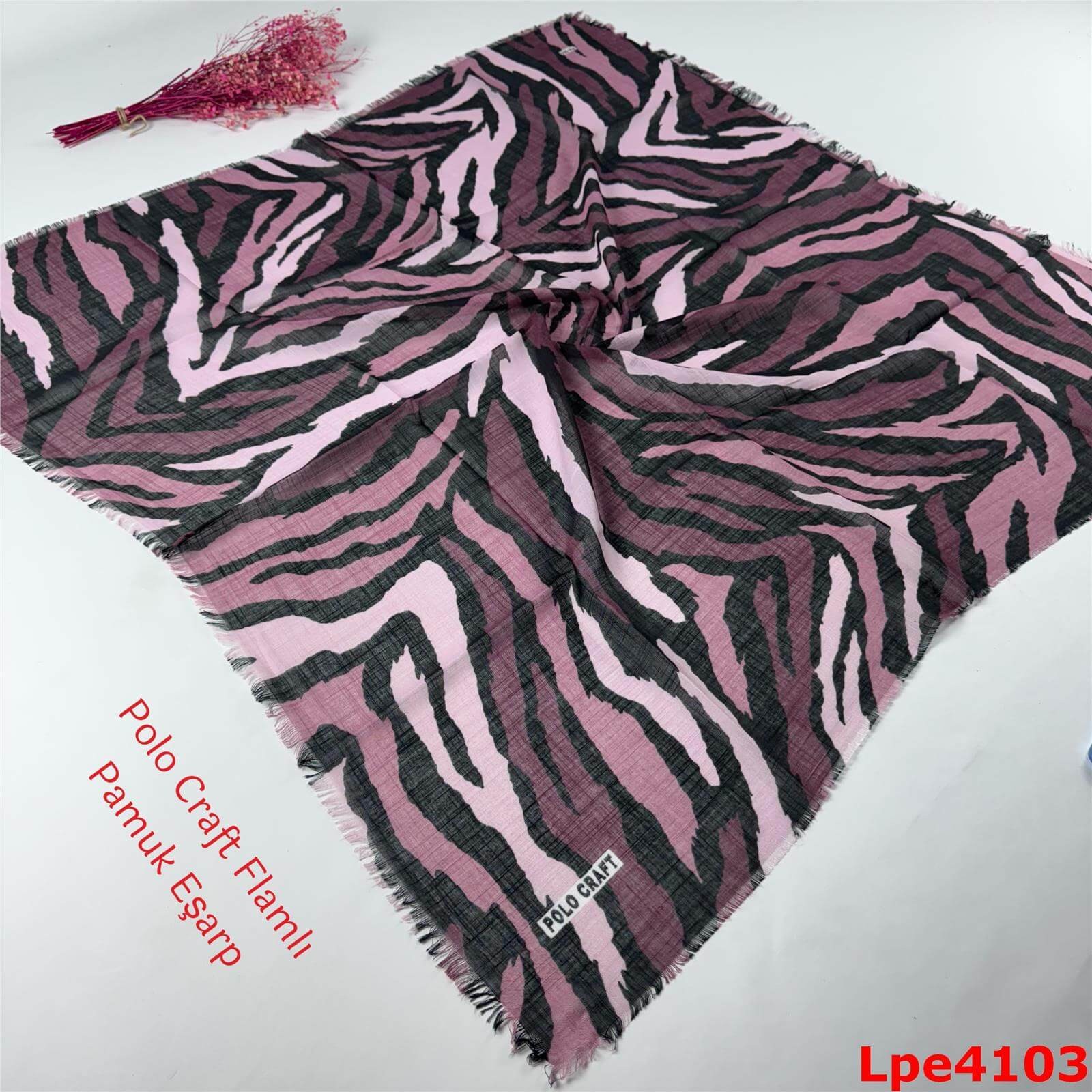 O-056 Polo Craft Flamlı Pamuk Eşarp