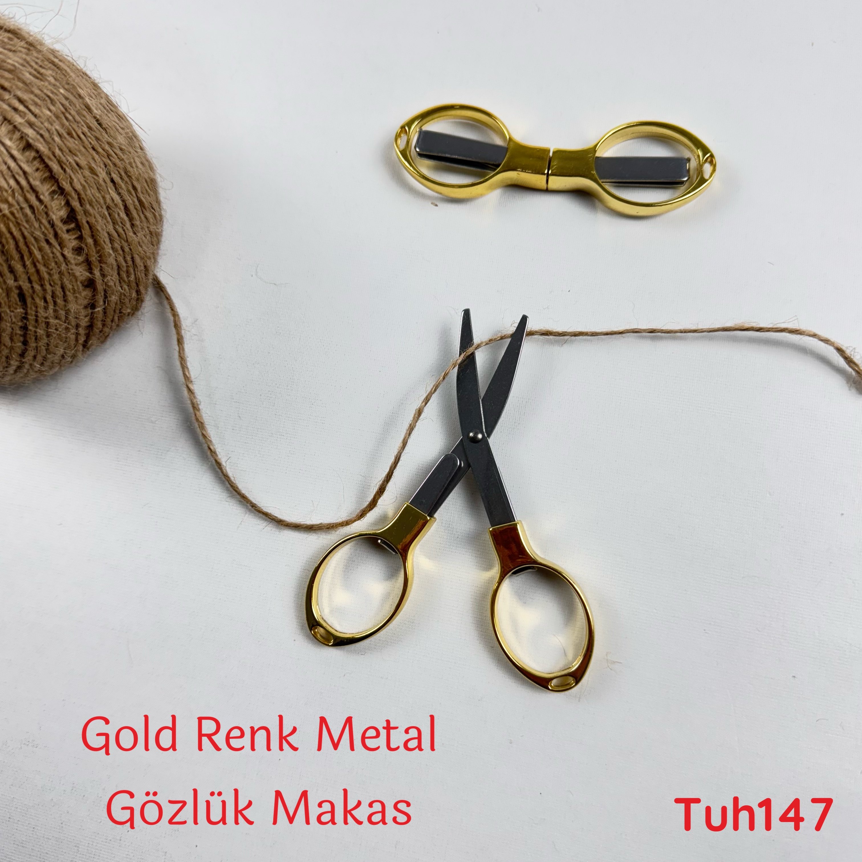 S-069 Gold Renk Metal Gözlük Makas