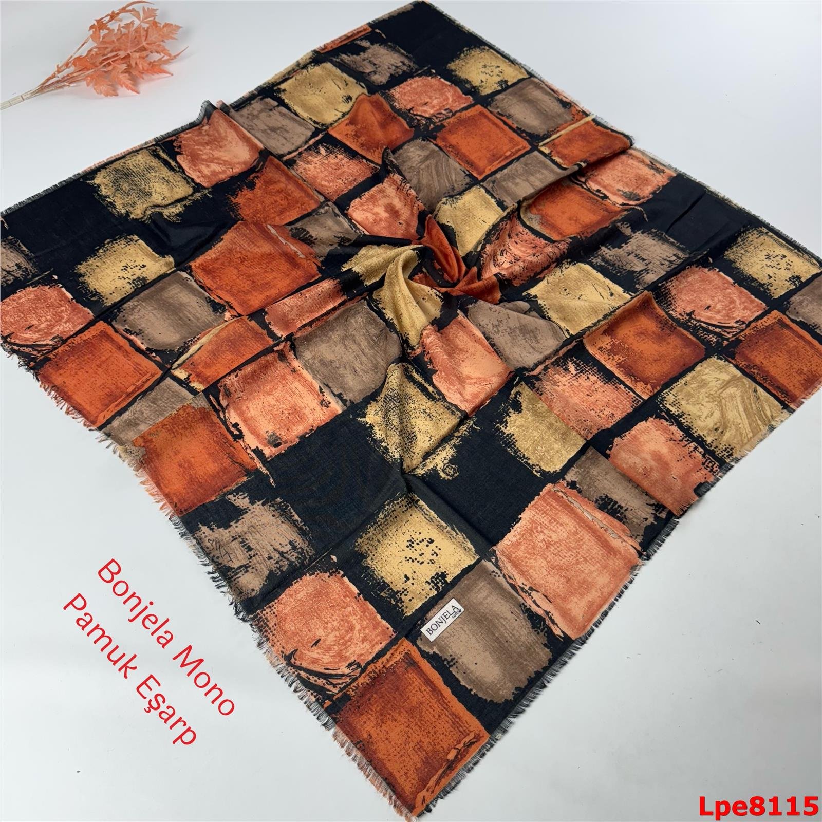 N-057 Bonjela Mono Pamuk Eşarp