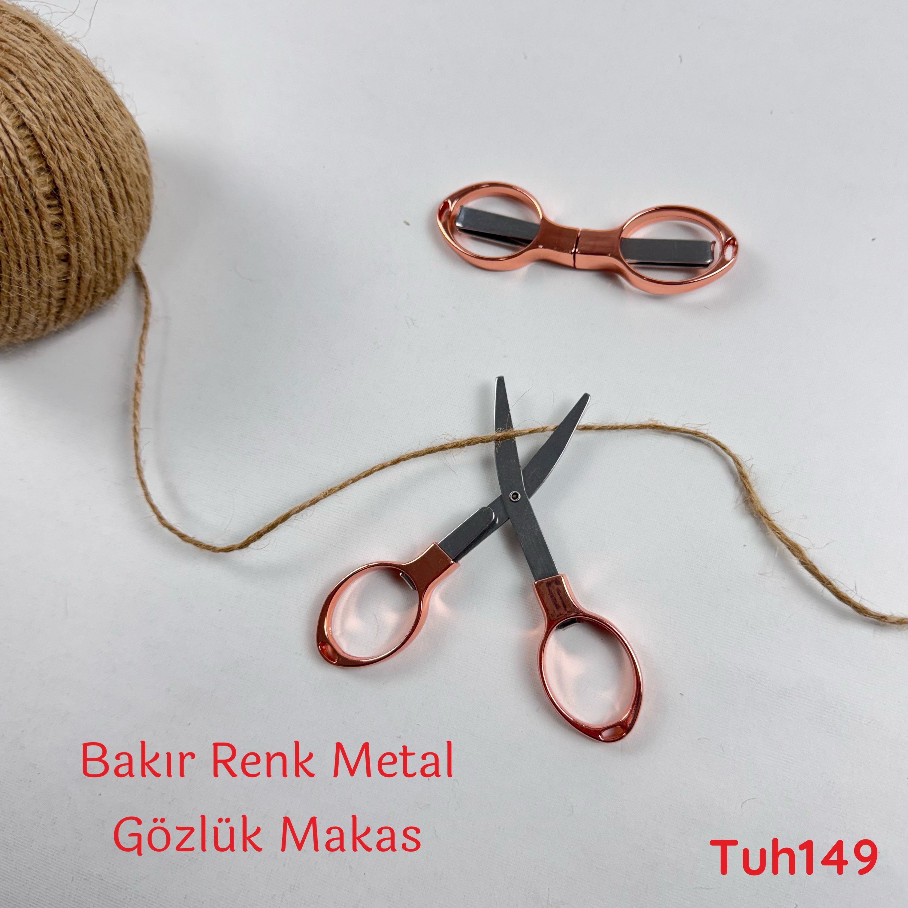 S-073 Bakır Renk Metal Gözlük Makas