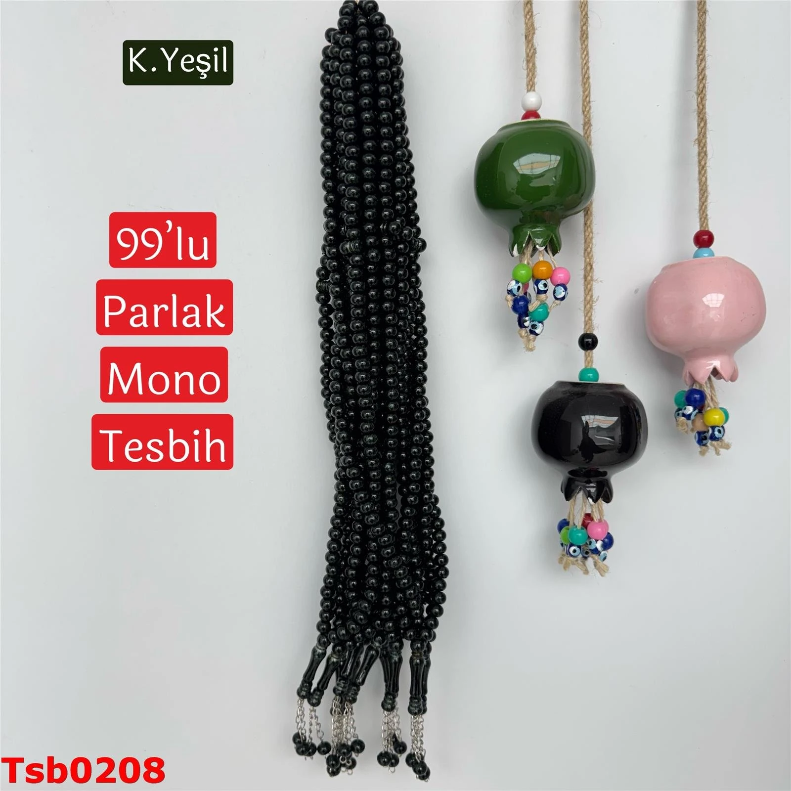 ZZ-353 Parlak Mono 99'lu Tesbih(10mm)