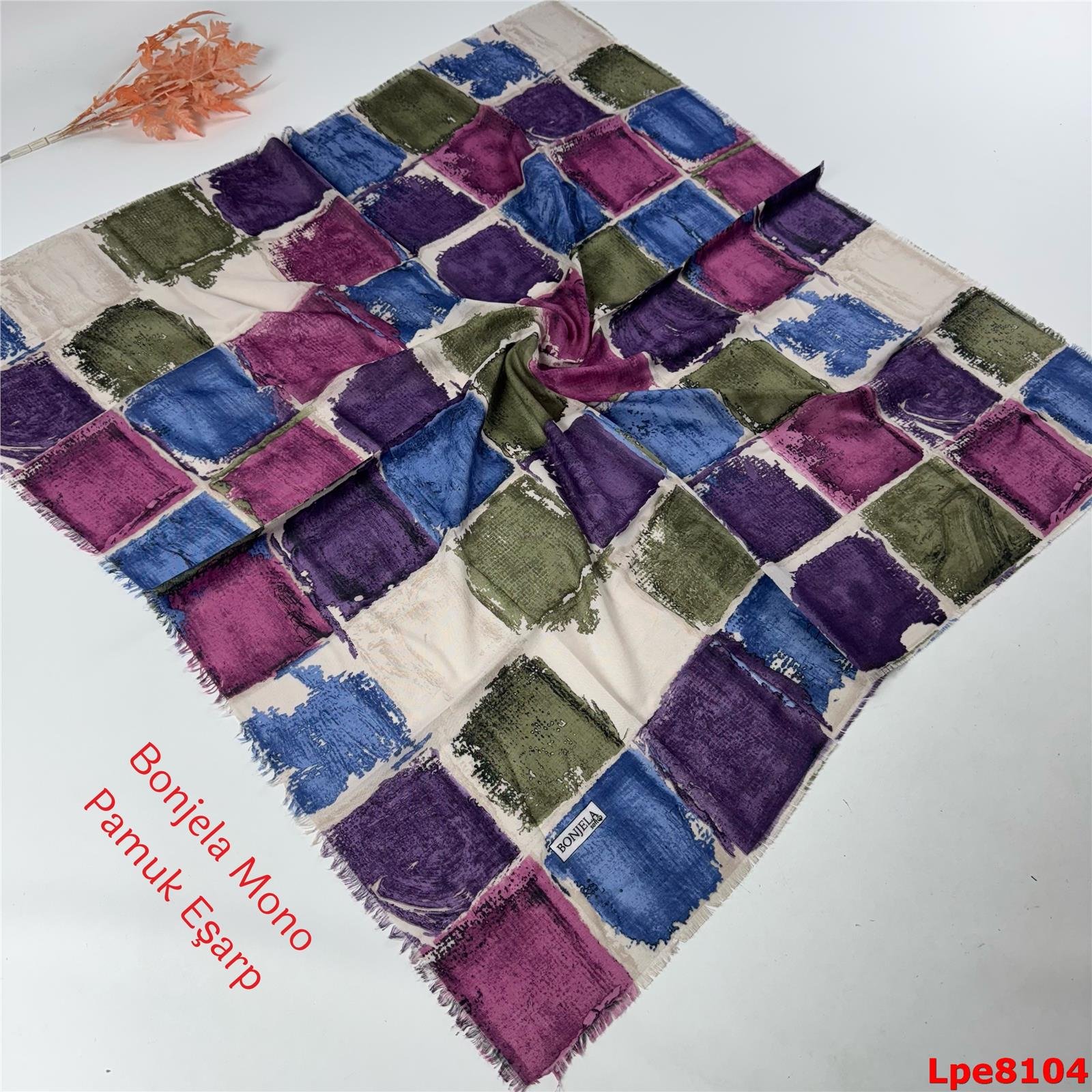 N-026 Bonjela Mono Pamuk Eşarp