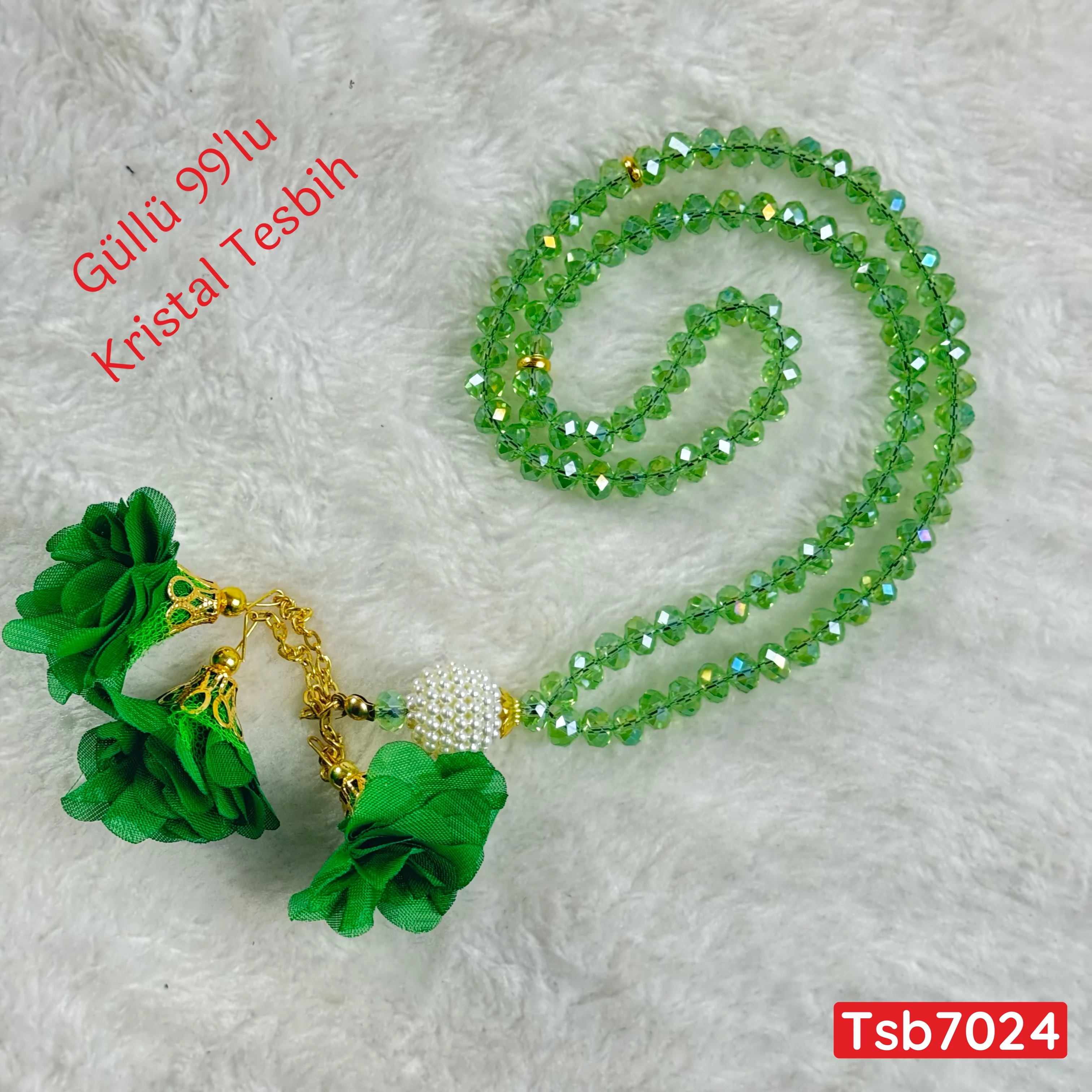 ZZ-345 Güllü 99lu Kristal Tesbih(8mm))