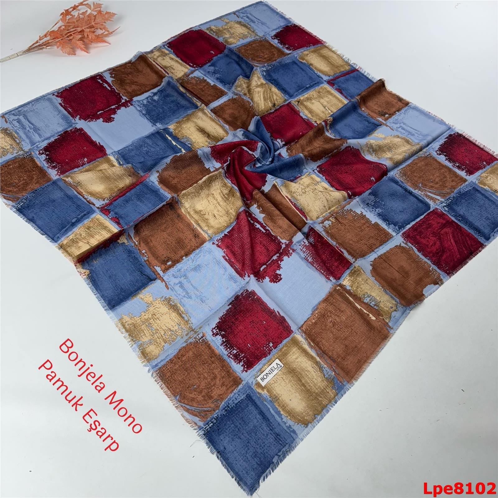 N-007 Bonjela Mono Pamuk Eşarp