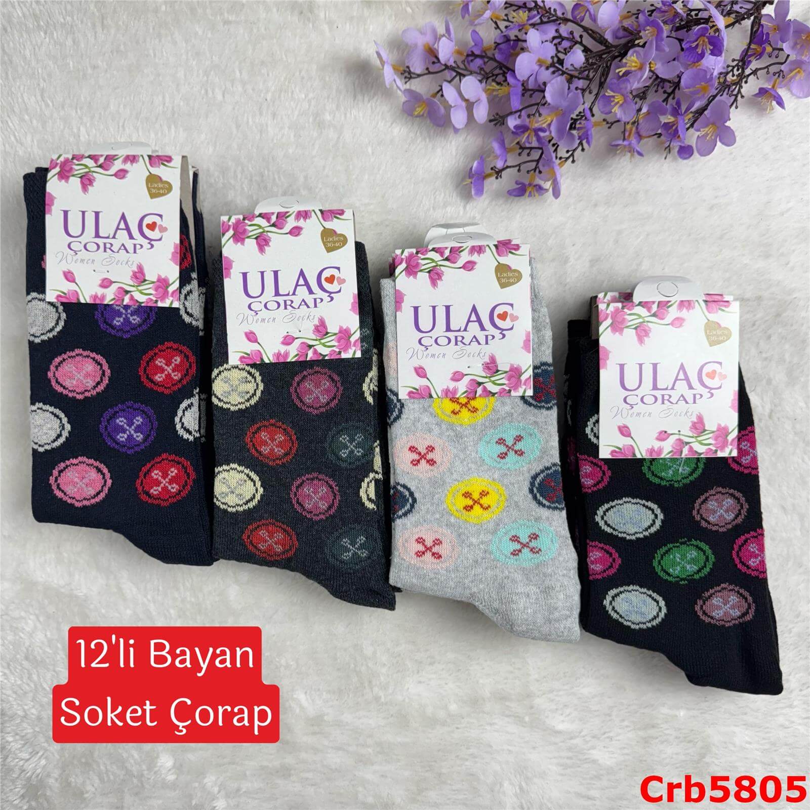 ZV-440  Ekonomik Bayan Soket Çorap 12 ADET