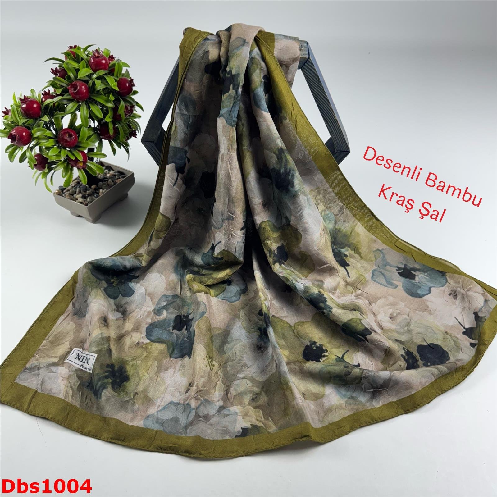 ZA-073 Nine Desenli Bambu Kraş Şal