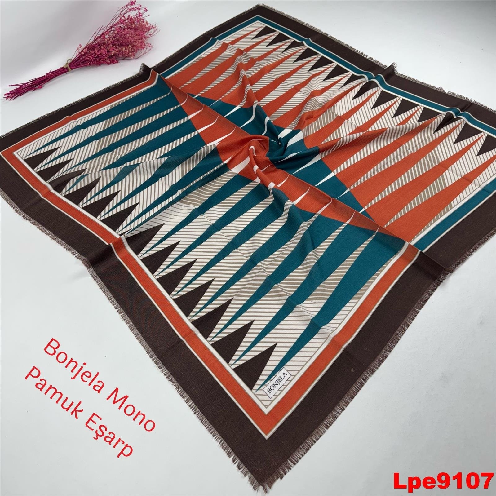 A-0764 Bonjela Mono Pamuk Eşarp