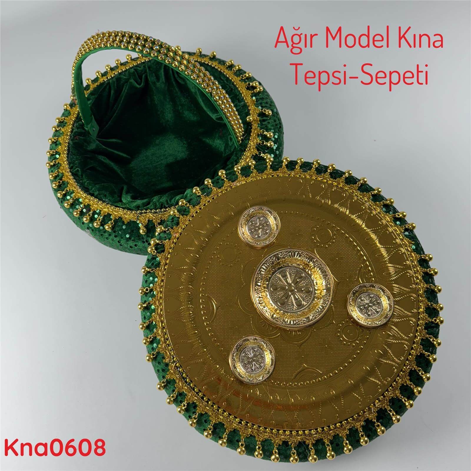 ZV-096 Ağır Model Kına Tepsi&Sepeti