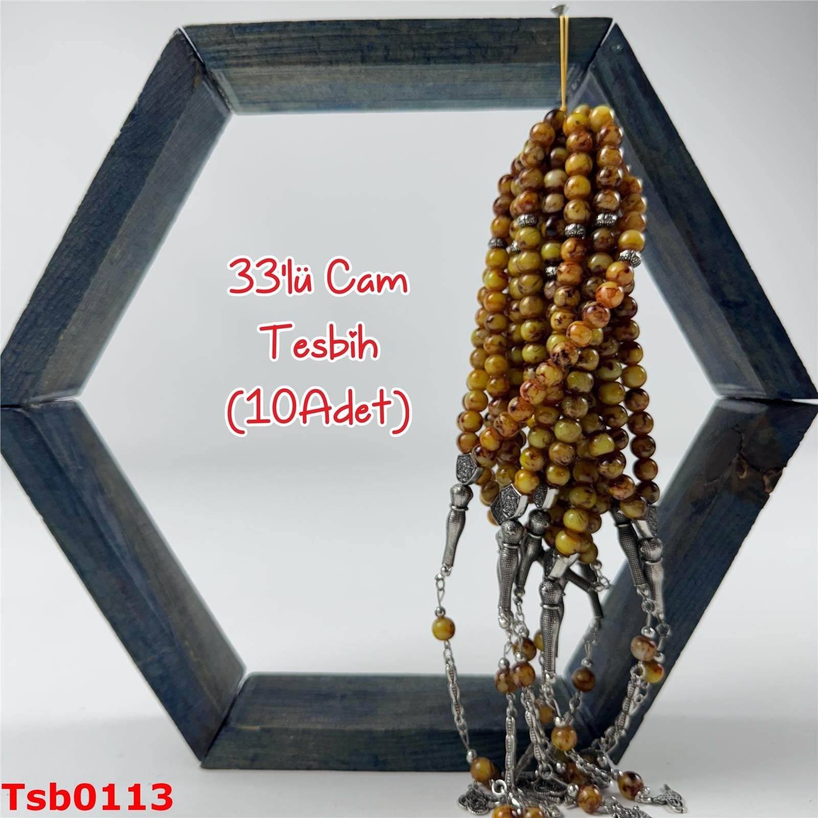 ZZ-219 33'lü Cam Tesbih (10 ADET)
