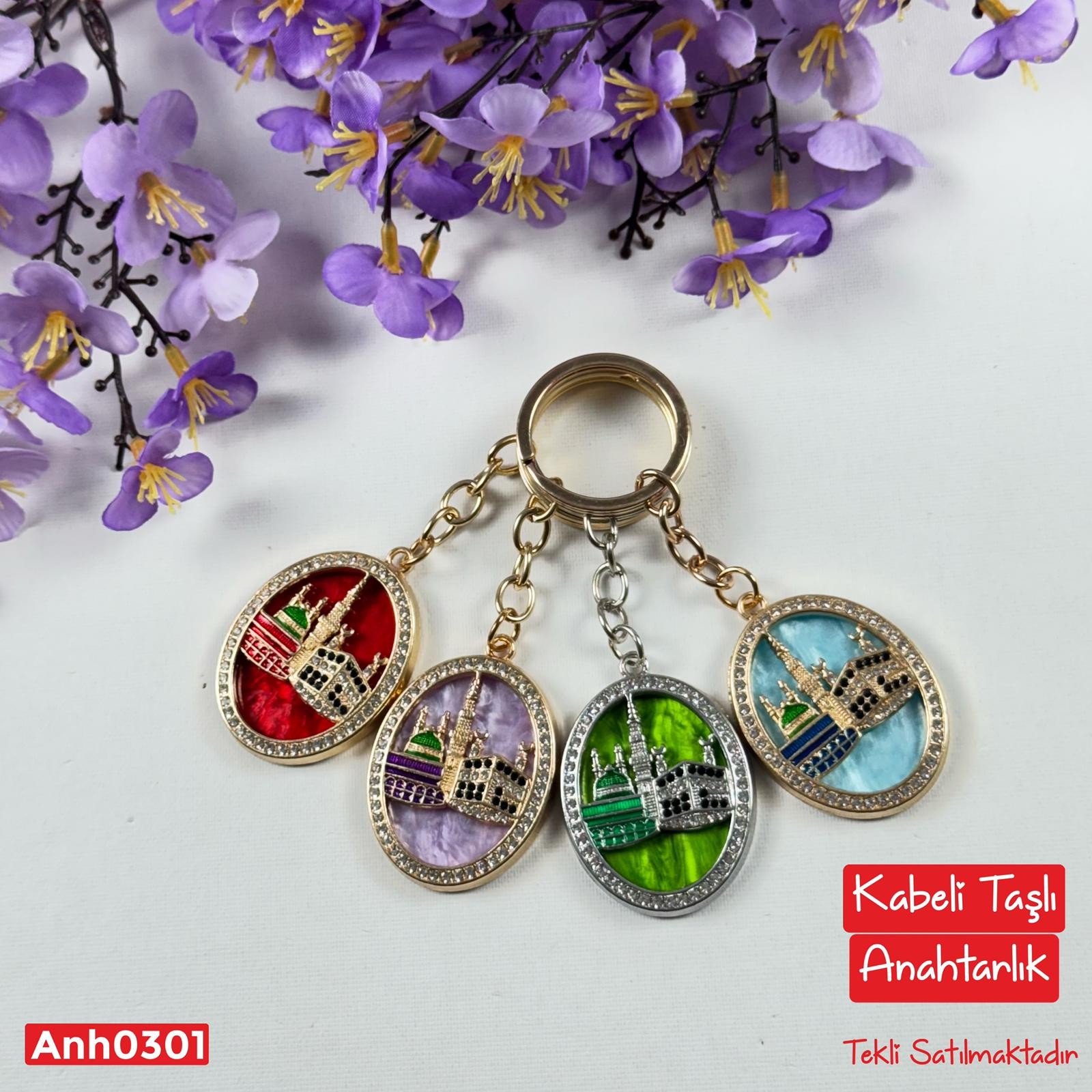 ZD-124 Kabeli Renkli Taşlı Anahtarlık