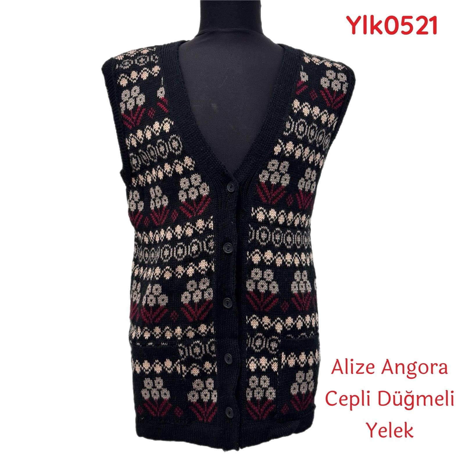 U-402 Alize Angora Cepli Düğmeli Yelek