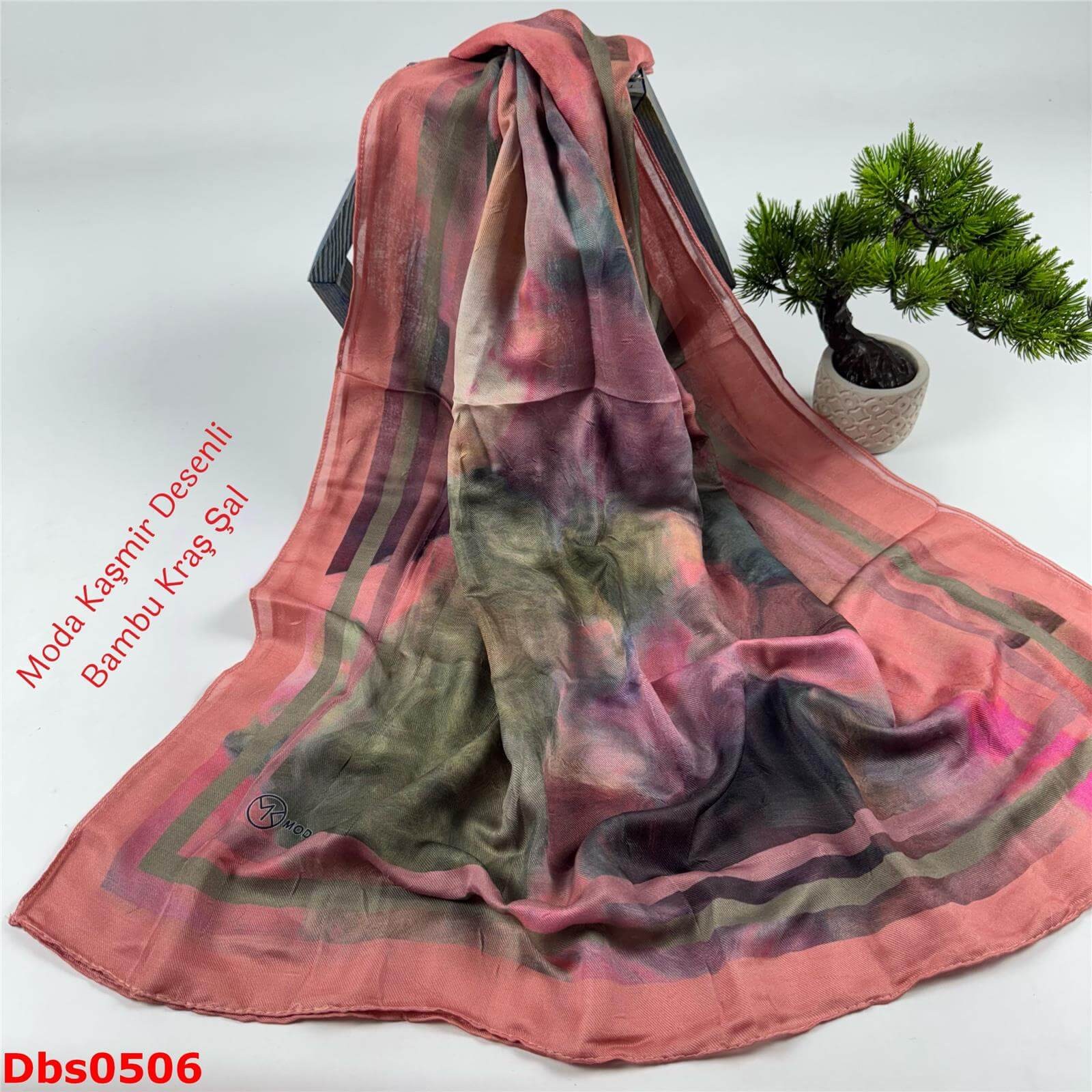 K-127 Moda Kaşmir Desenli Bambu Kraş Şal