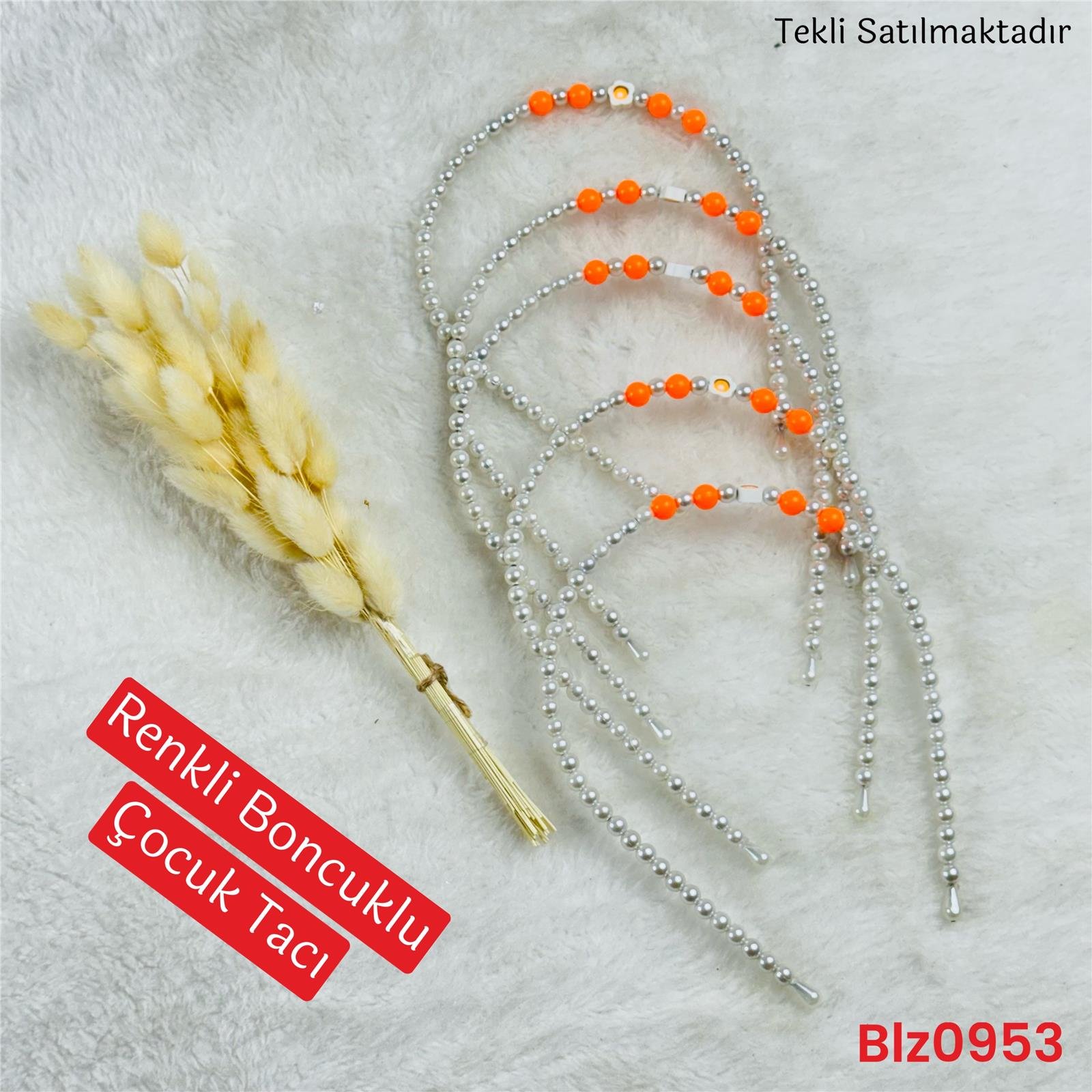 ZC-074  Boncuklu Çocuk Tacı Renkli 1 Adet