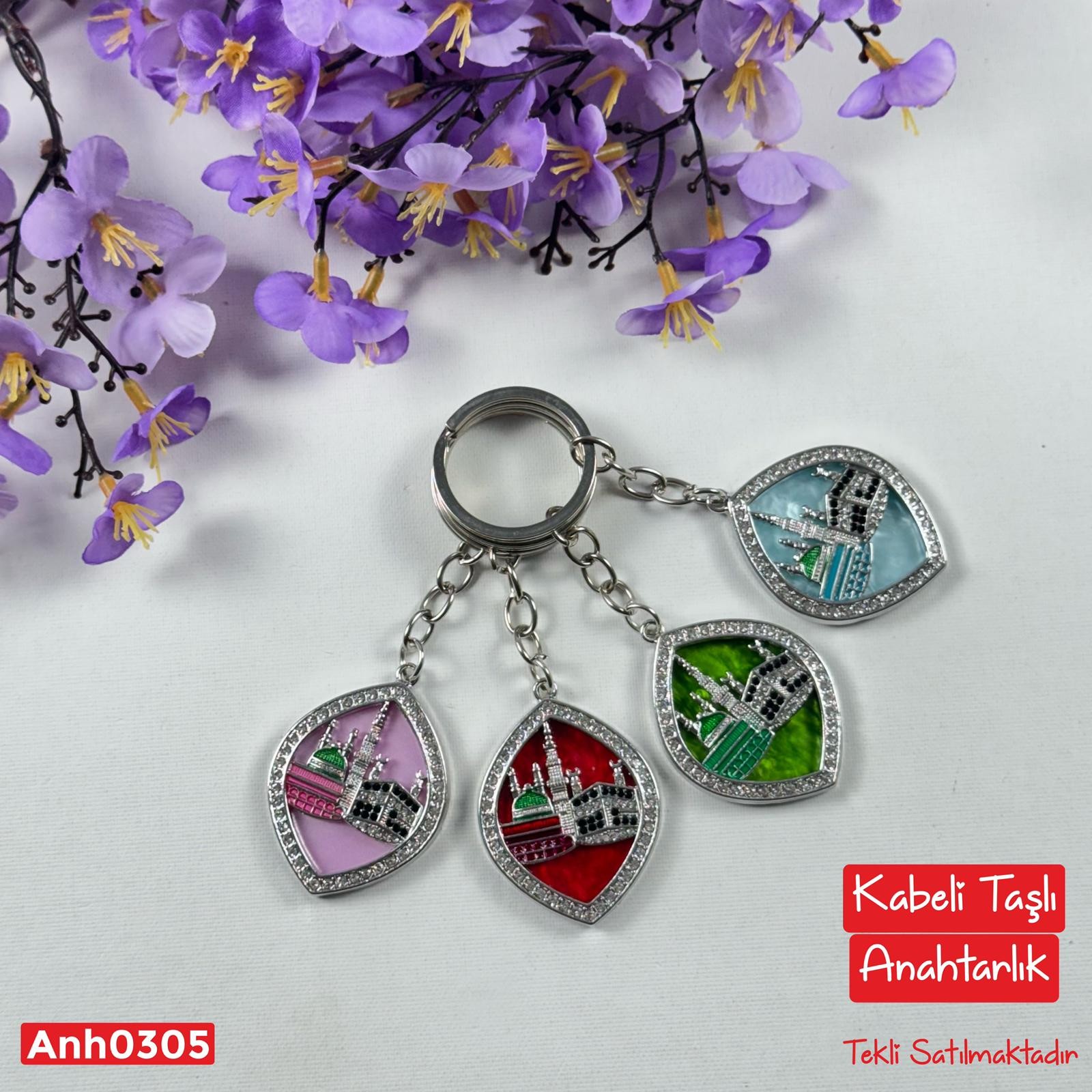 ZD-129 Kabeli Renkli Taşlı Anahtarlık