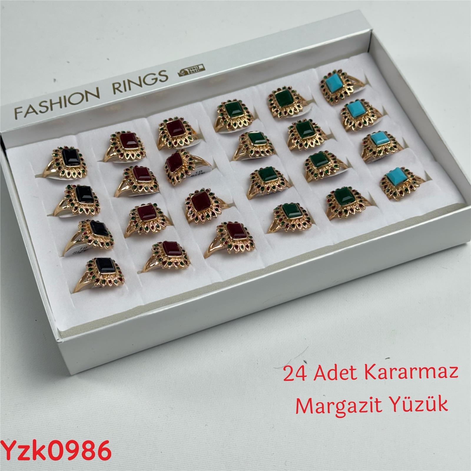 ZC-154 24'lü Kararmaz Margazit Bayan Yüzük