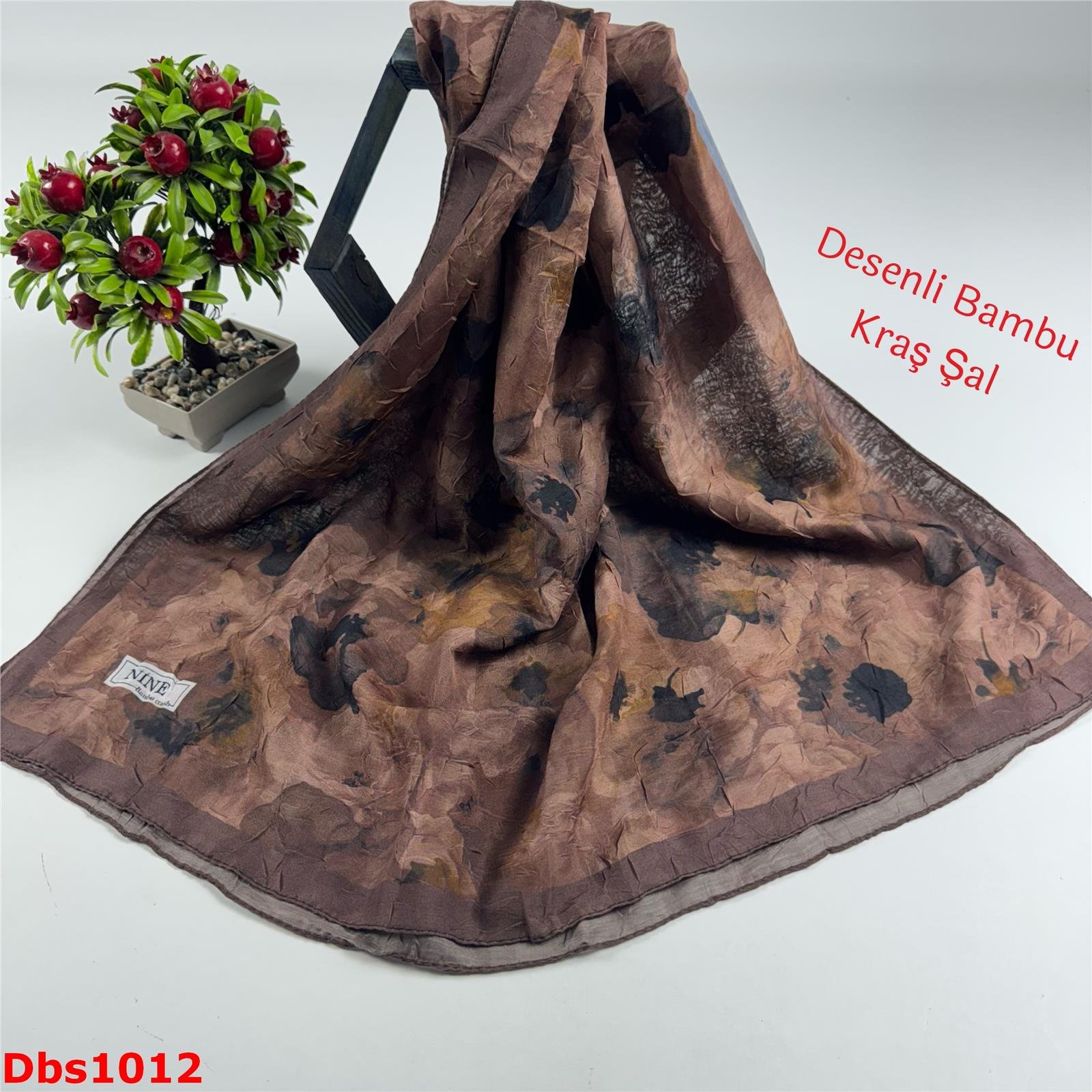 ZA-089 Nine Desenli Bambu Kraş Şal