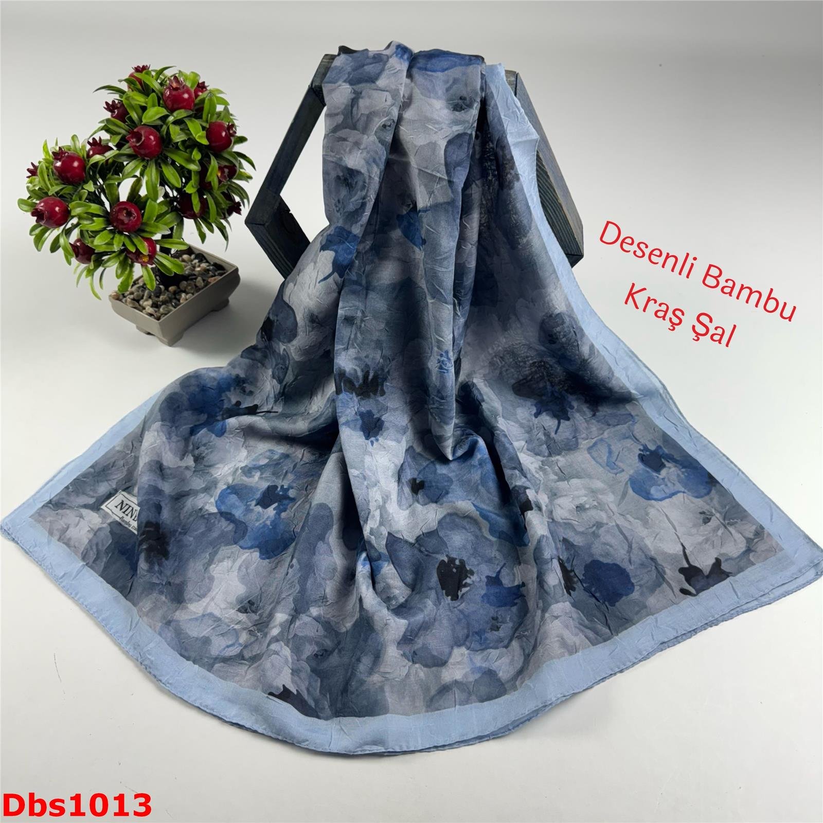 ZA-093 Nine Desenli Bambu Kraş Şal