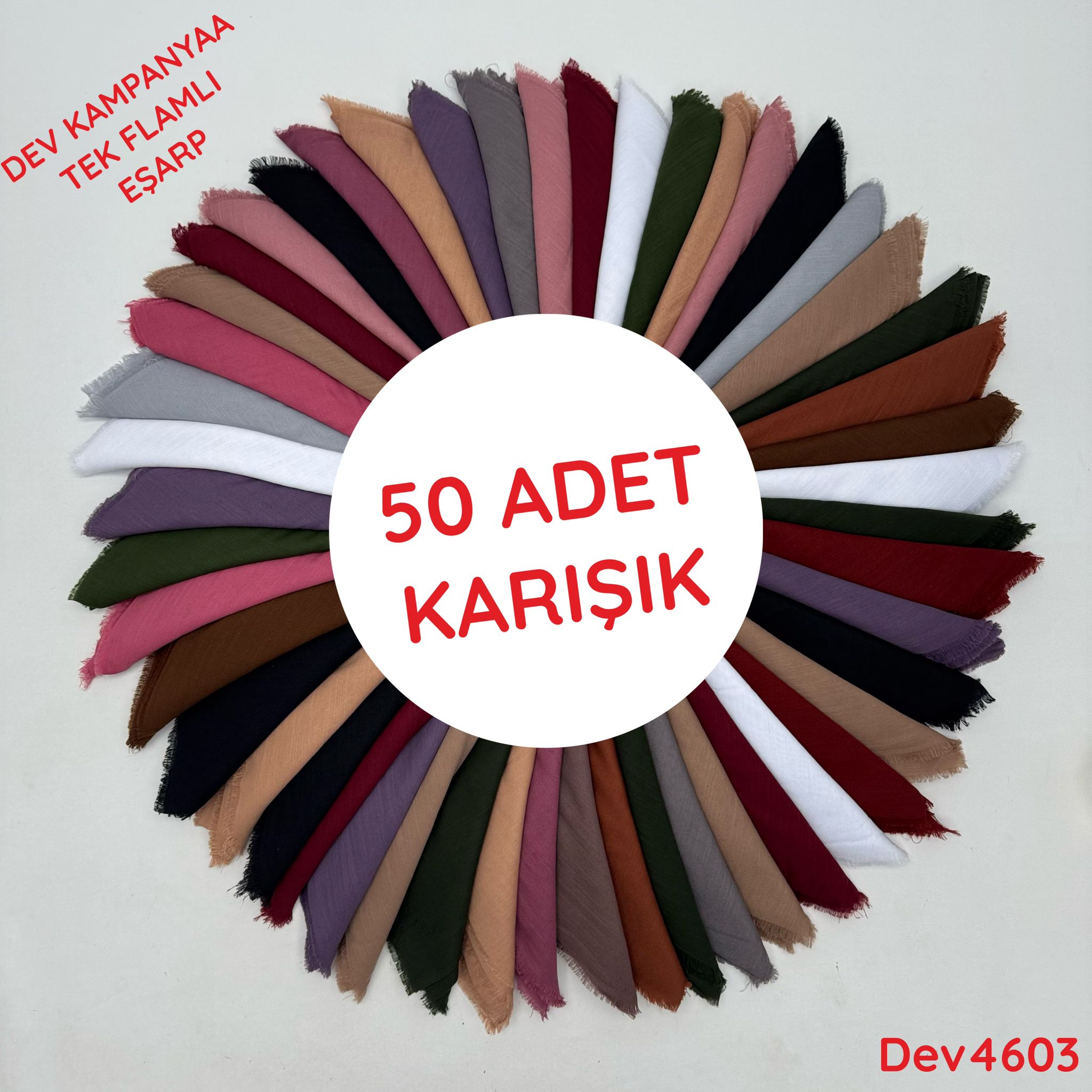 KAMPANYA 50 ADET TEK FLAMLI EŞARP