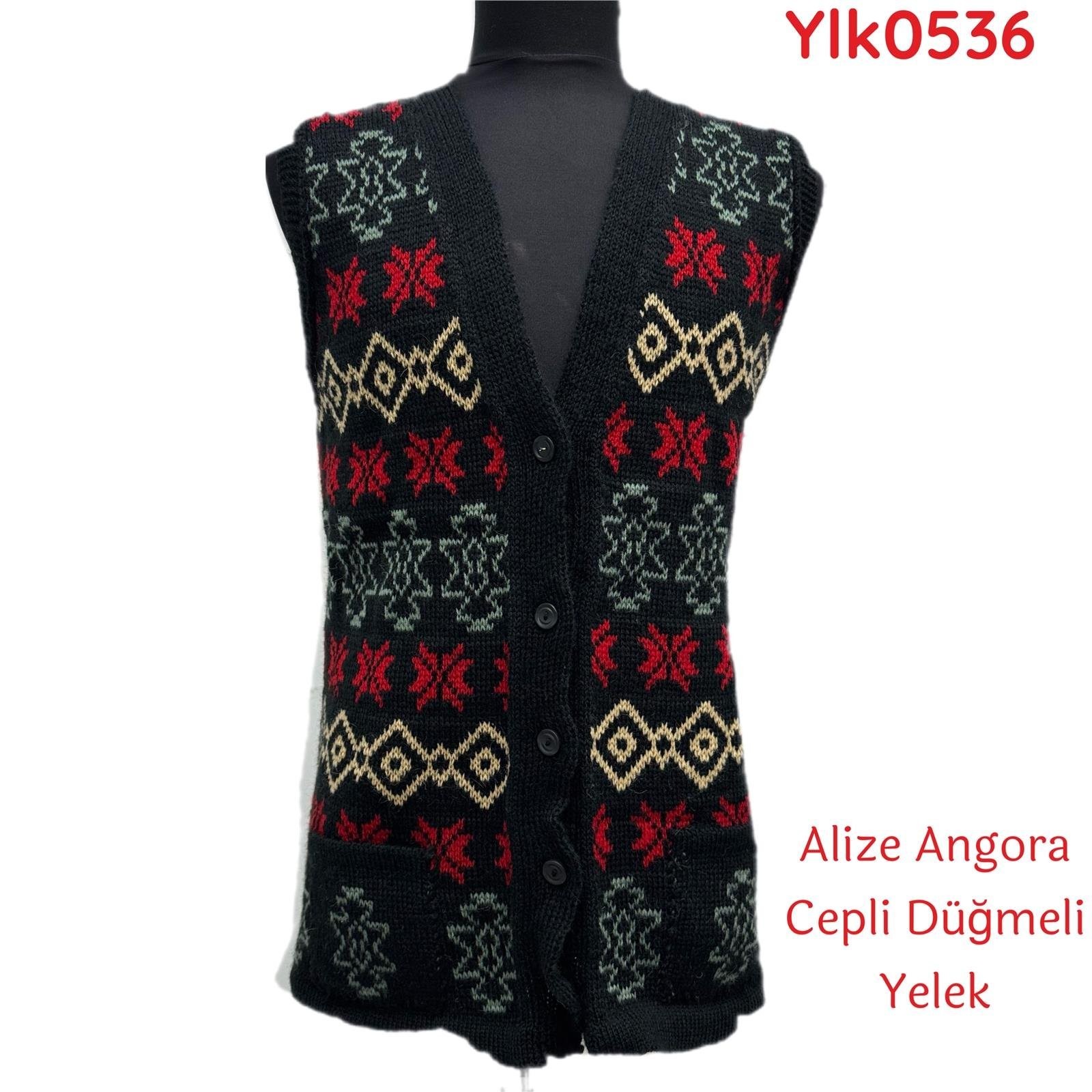 ZY-016 Alize Angora Cepli Düğmeli Yelek