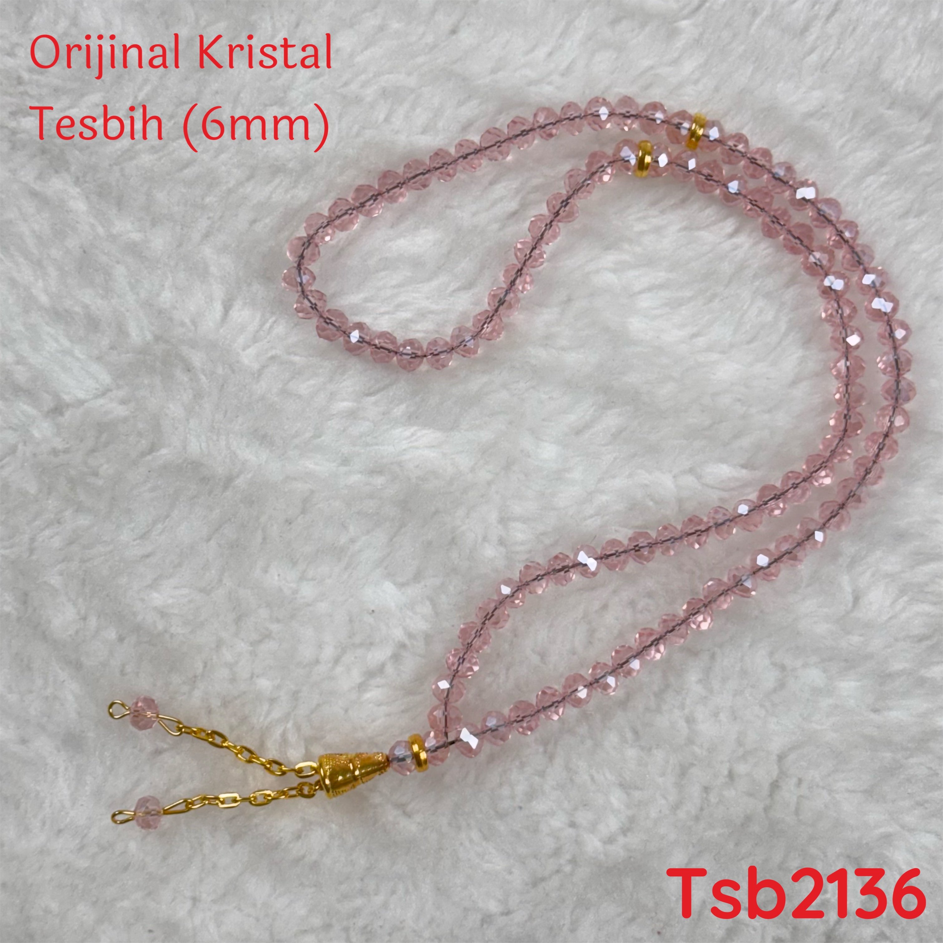 V-392 Orijinal Kristal Tesbih 6mm