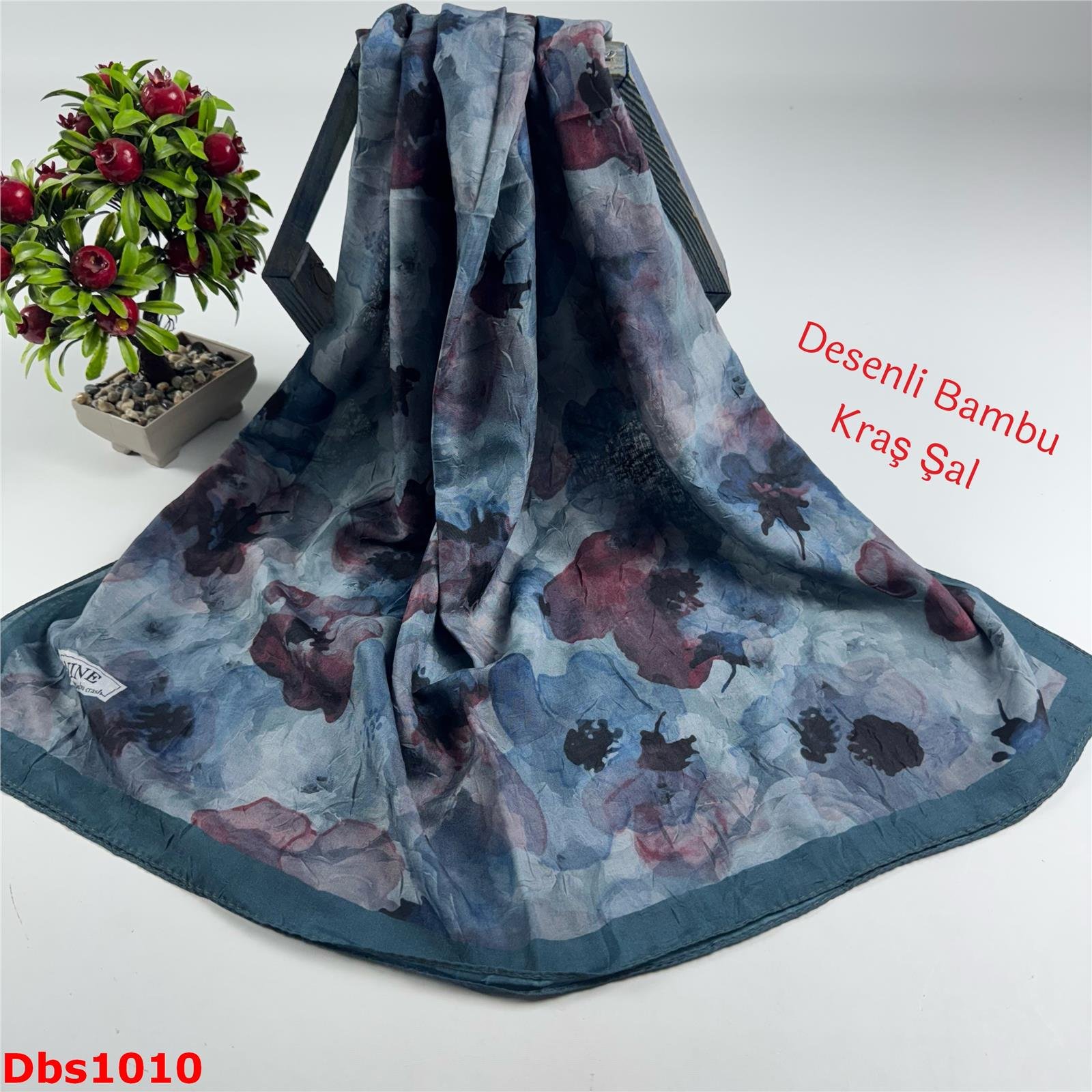 ZA-087 Nine Desenli Bambu Kraş Şal