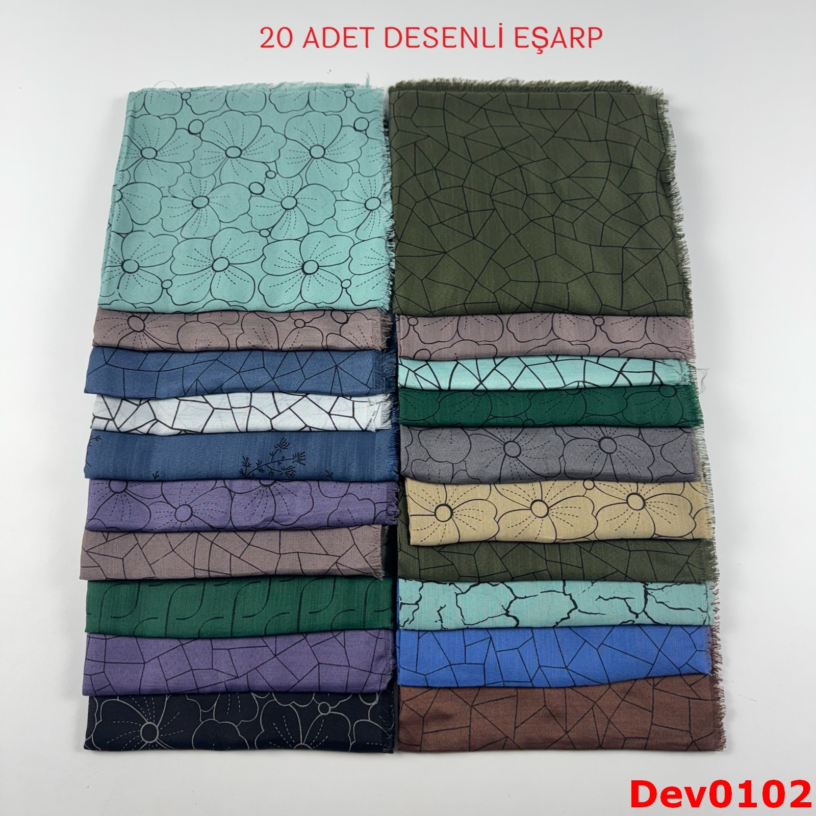 KAMPANYA.. 20 Adet Desenli Eşarp