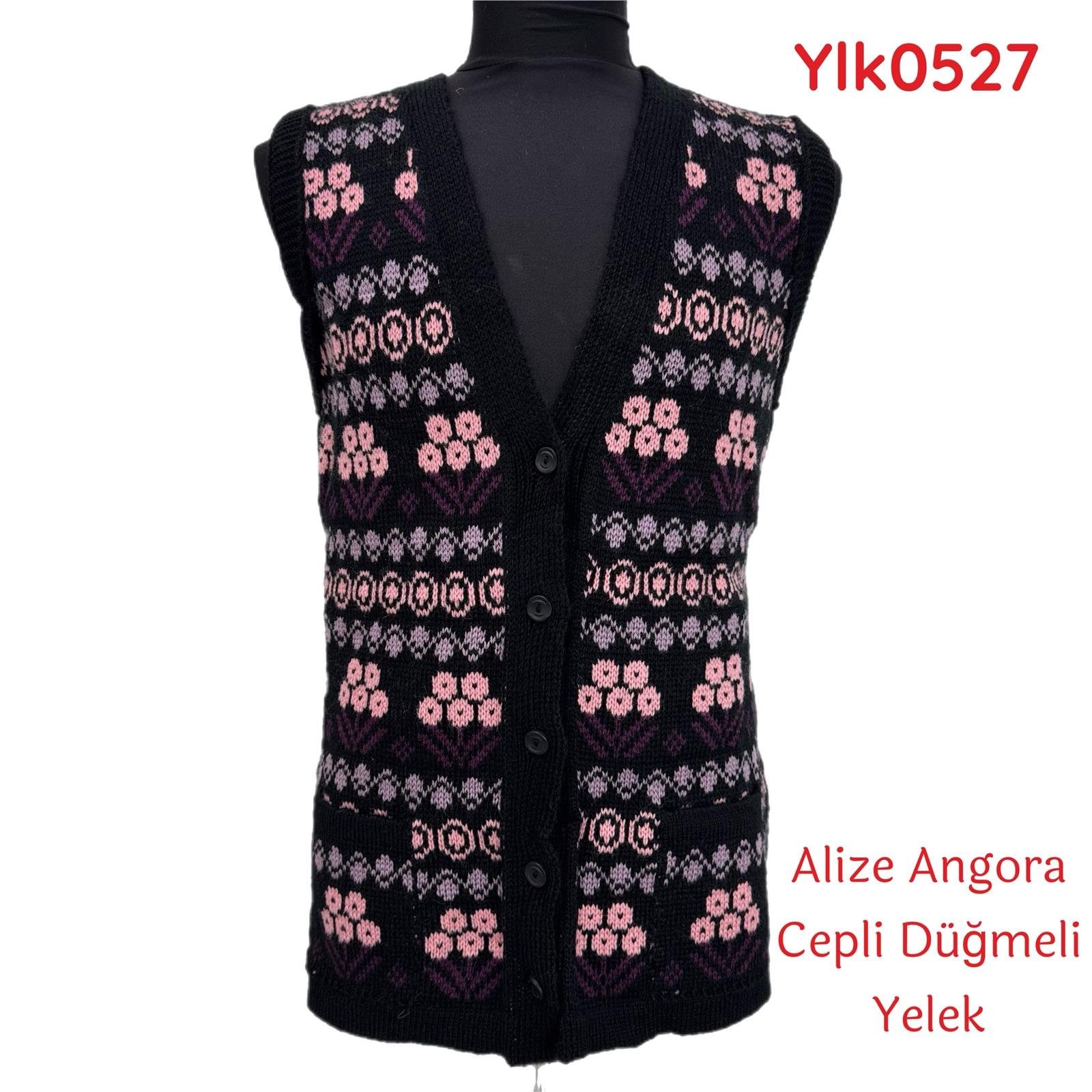 U-408 Alize Angora Cepli Düğmeli Yelek