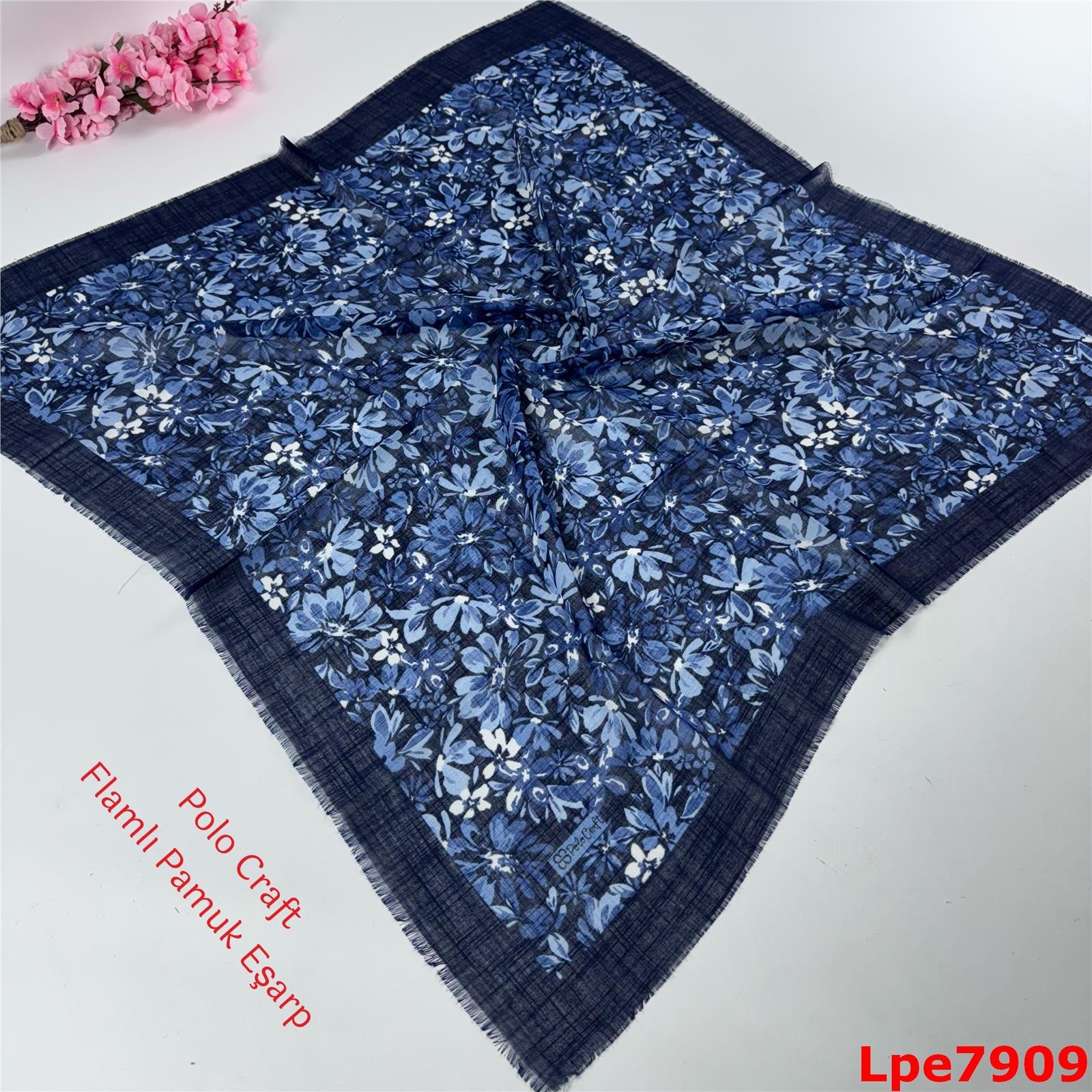 N-143 Polo Craft Flamlı Pamuk Eşarp