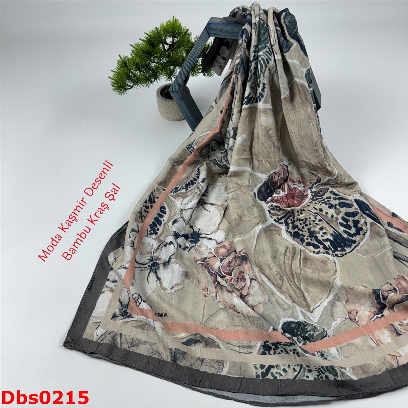 K-153 Moda Kaşmir Desenli Bambu Kraş Şal